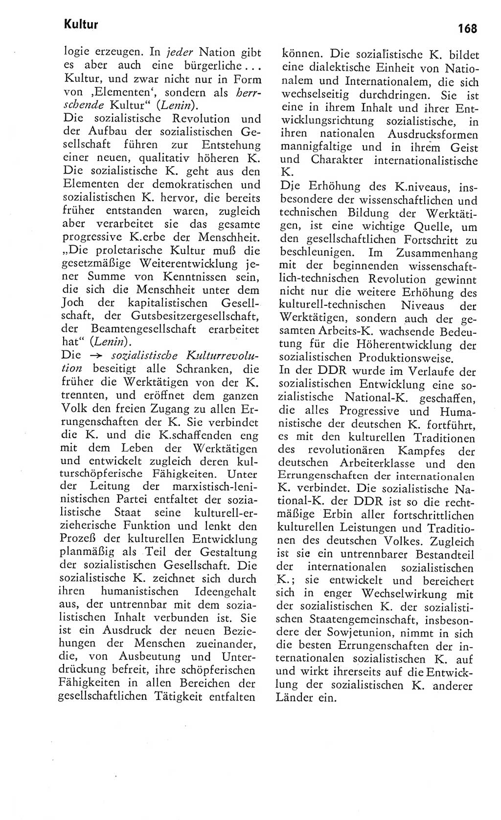 Kleines Wörterbuch der marxistisch-leninistischen Philosophie [Deutsche Demokratische Republik (DDR)] 1975, Seite 168 (Kl. Wb. ML Phil. DDR 1975, S. 168)