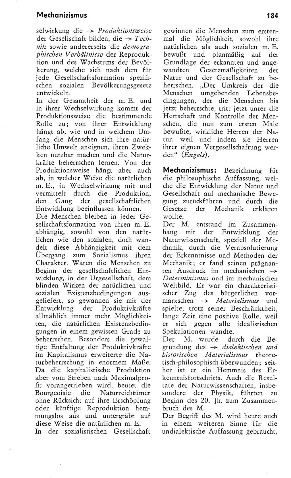 Kleines Wörterbuch der marxistisch-leninistischen Philosophie [Deutsche Demokratische Republik (DDR)] 1975, Seite 184 (Kl. Wb. ML Phil. DDR 1975, S. 184)