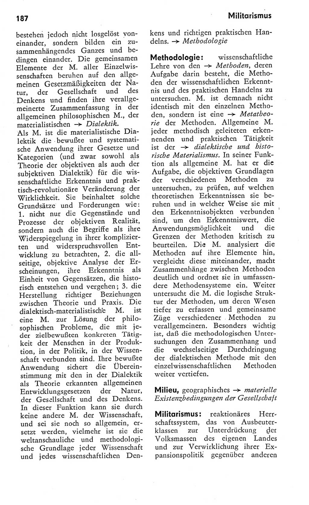 Kleines Wörterbuch der marxistisch-leninistischen Philosophie [Deutsche Demokratische Republik (DDR)] 1975, Seite 187 (Kl. Wb. ML Phil. DDR 1975, S. 187)