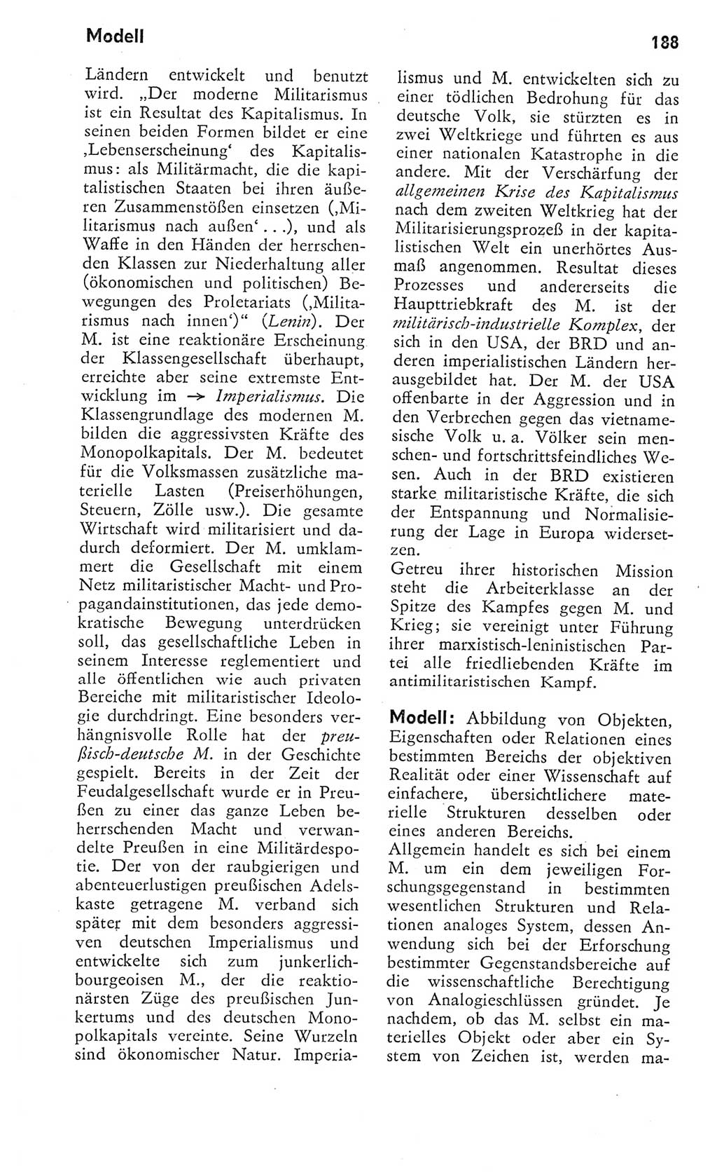 Kleines Wörterbuch der marxistisch-leninistischen Philosophie [Deutsche Demokratische Republik (DDR)] 1975, Seite 188 (Kl. Wb. ML Phil. DDR 1975, S. 188)