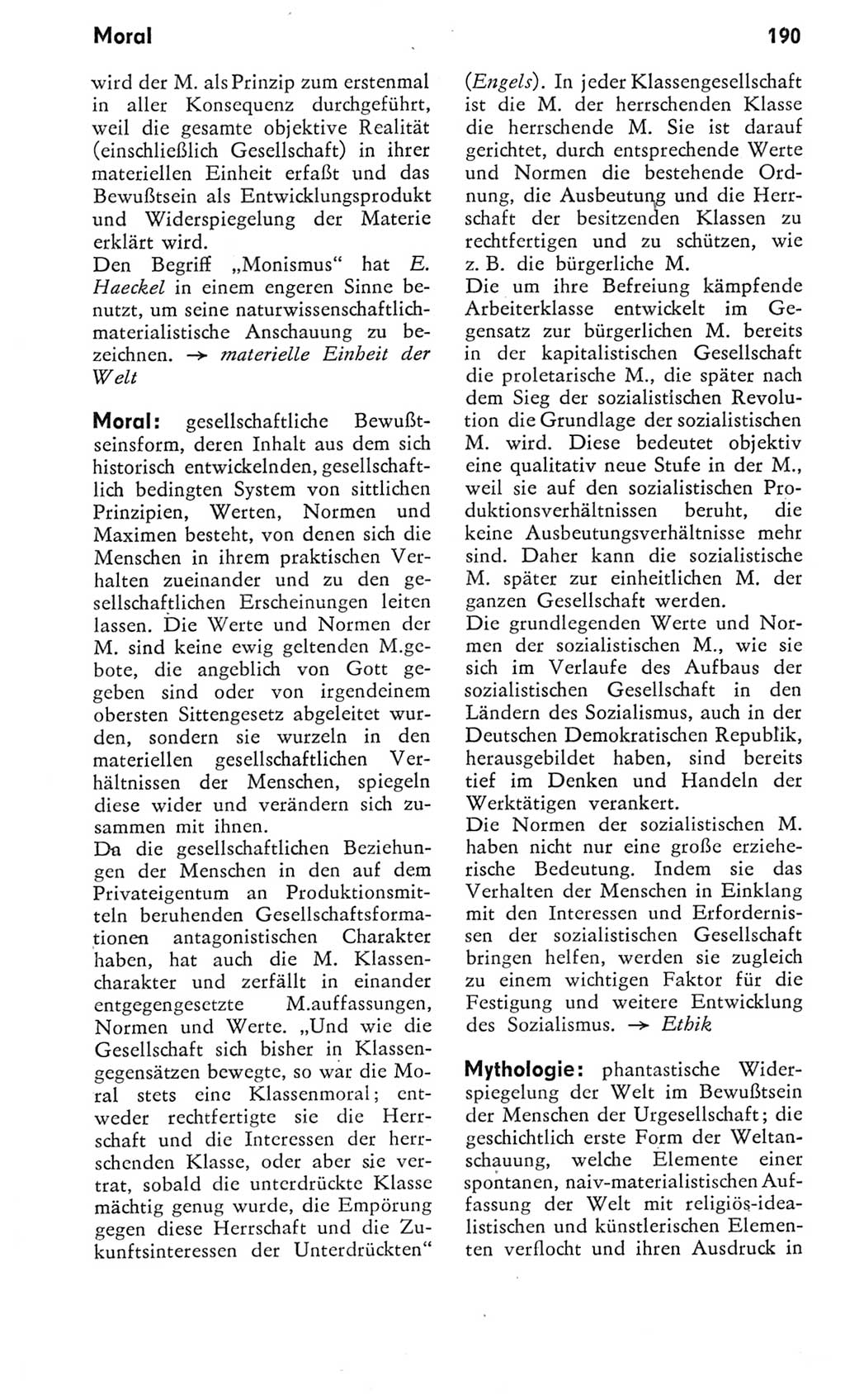 Kleines Wörterbuch der marxistisch-leninistischen Philosophie [Deutsche Demokratische Republik (DDR)] 1975, Seite 190 (Kl. Wb. ML Phil. DDR 1975, S. 190)