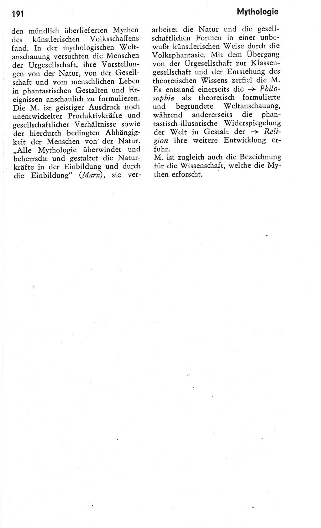 Kleines Wörterbuch der marxistisch-leninistischen Philosophie [Deutsche Demokratische Republik (DDR)] 1975, Seite 191 (Kl. Wb. ML Phil. DDR 1975, S. 191)