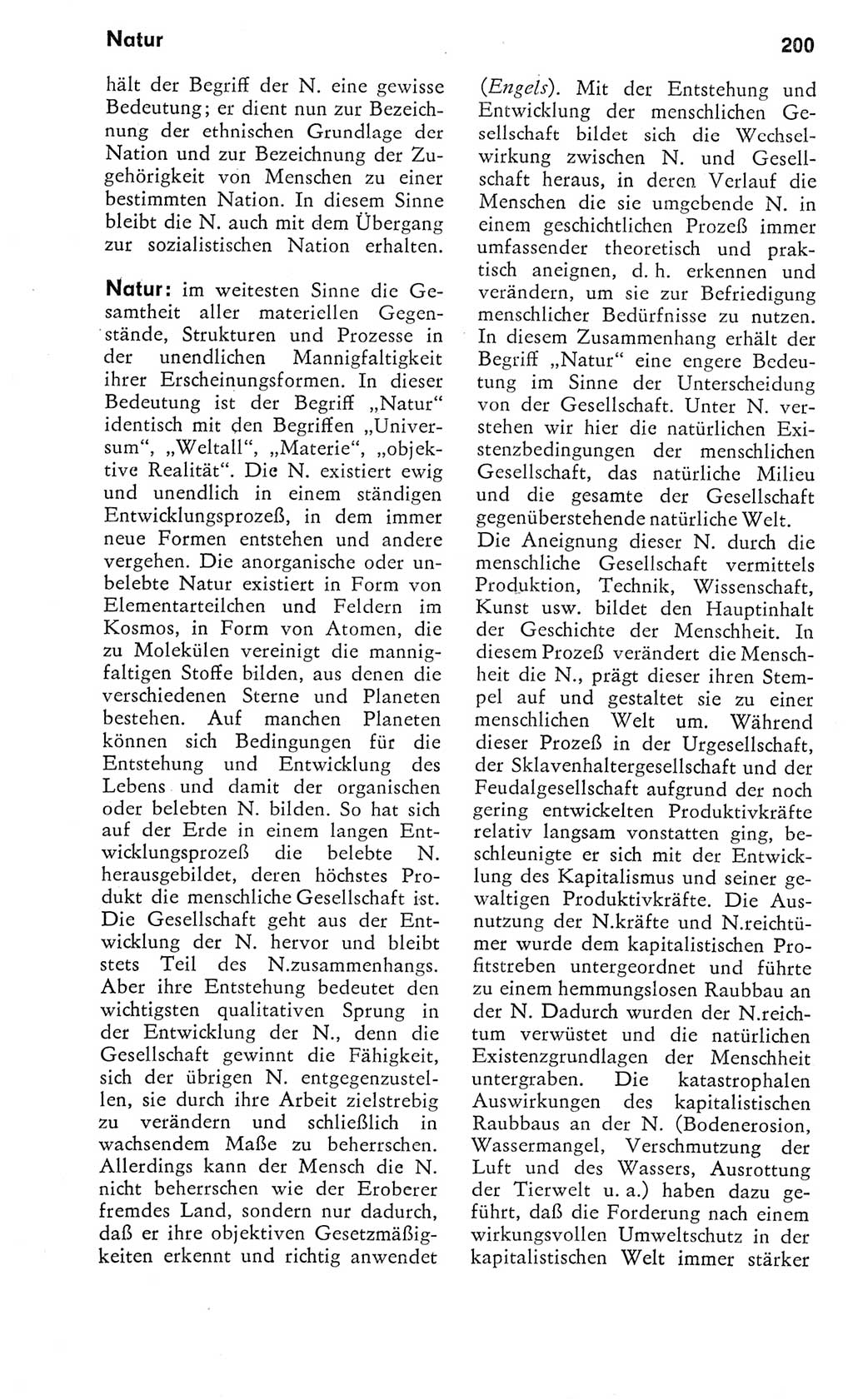 Kleines Wörterbuch der marxistisch-leninistischen Philosophie [Deutsche Demokratische Republik (DDR)] 1975, Seite 200 (Kl. Wb. ML Phil. DDR 1975, S. 200)