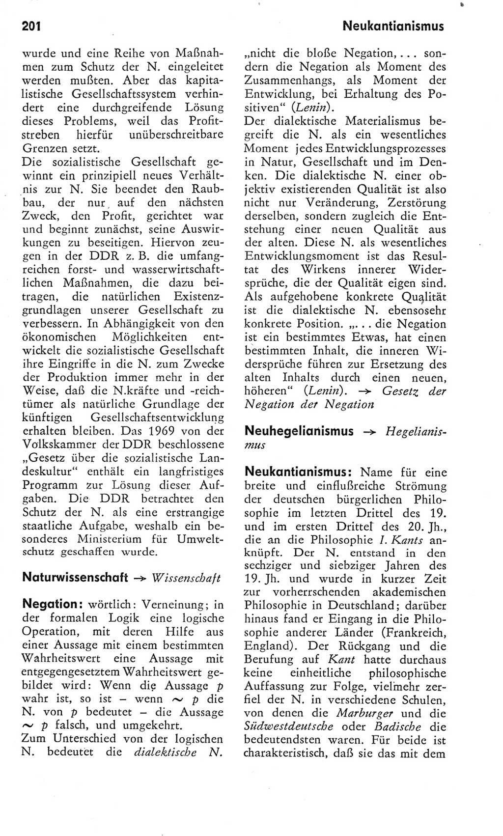 Kleines Wörterbuch der marxistisch-leninistischen Philosophie [Deutsche Demokratische Republik (DDR)] 1975, Seite 201 (Kl. Wb. ML Phil. DDR 1975, S. 201)