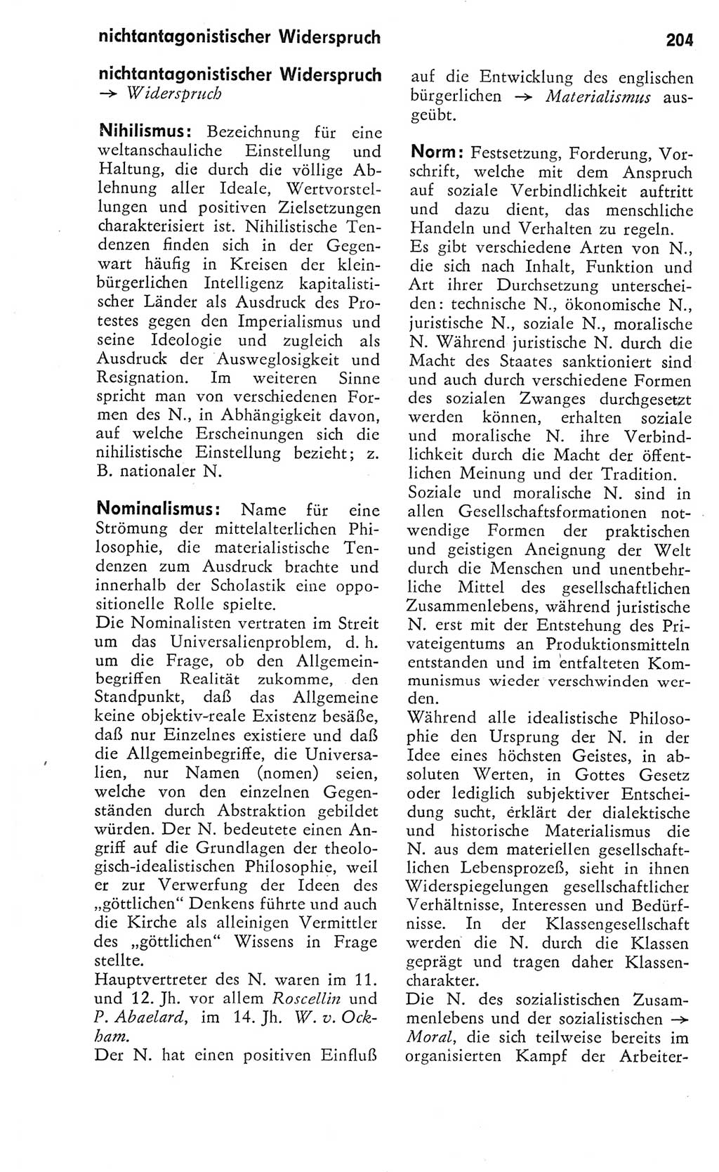 Kleines Wörterbuch der marxistisch-leninistischen Philosophie [Deutsche Demokratische Republik (DDR)] 1975, Seite 204 (Kl. Wb. ML Phil. DDR 1975, S. 204)