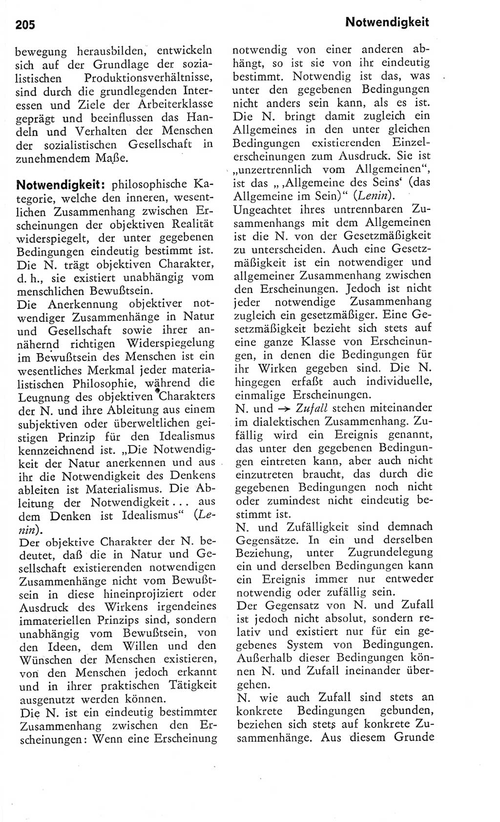 Kleines Wörterbuch der marxistisch-leninistischen Philosophie [Deutsche Demokratische Republik (DDR)] 1975, Seite 205 (Kl. Wb. ML Phil. DDR 1975, S. 205)