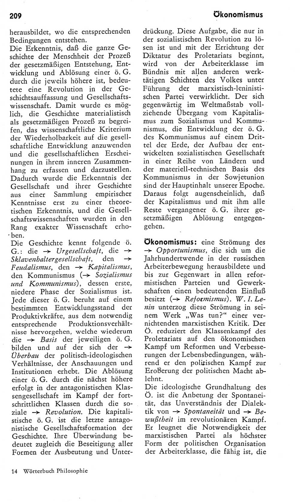 Kleines Wörterbuch der marxistisch-leninistischen Philosophie [Deutsche Demokratische Republik (DDR)] 1975, Seite 209 (Kl. Wb. ML Phil. DDR 1975, S. 209)