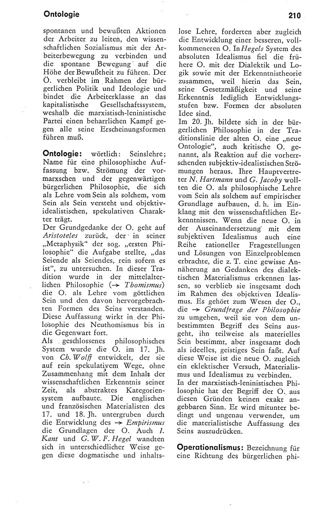 Kleines Wörterbuch der marxistisch-leninistischen Philosophie [Deutsche Demokratische Republik (DDR)] 1975, Seite 210 (Kl. Wb. ML Phil. DDR 1975, S. 210)