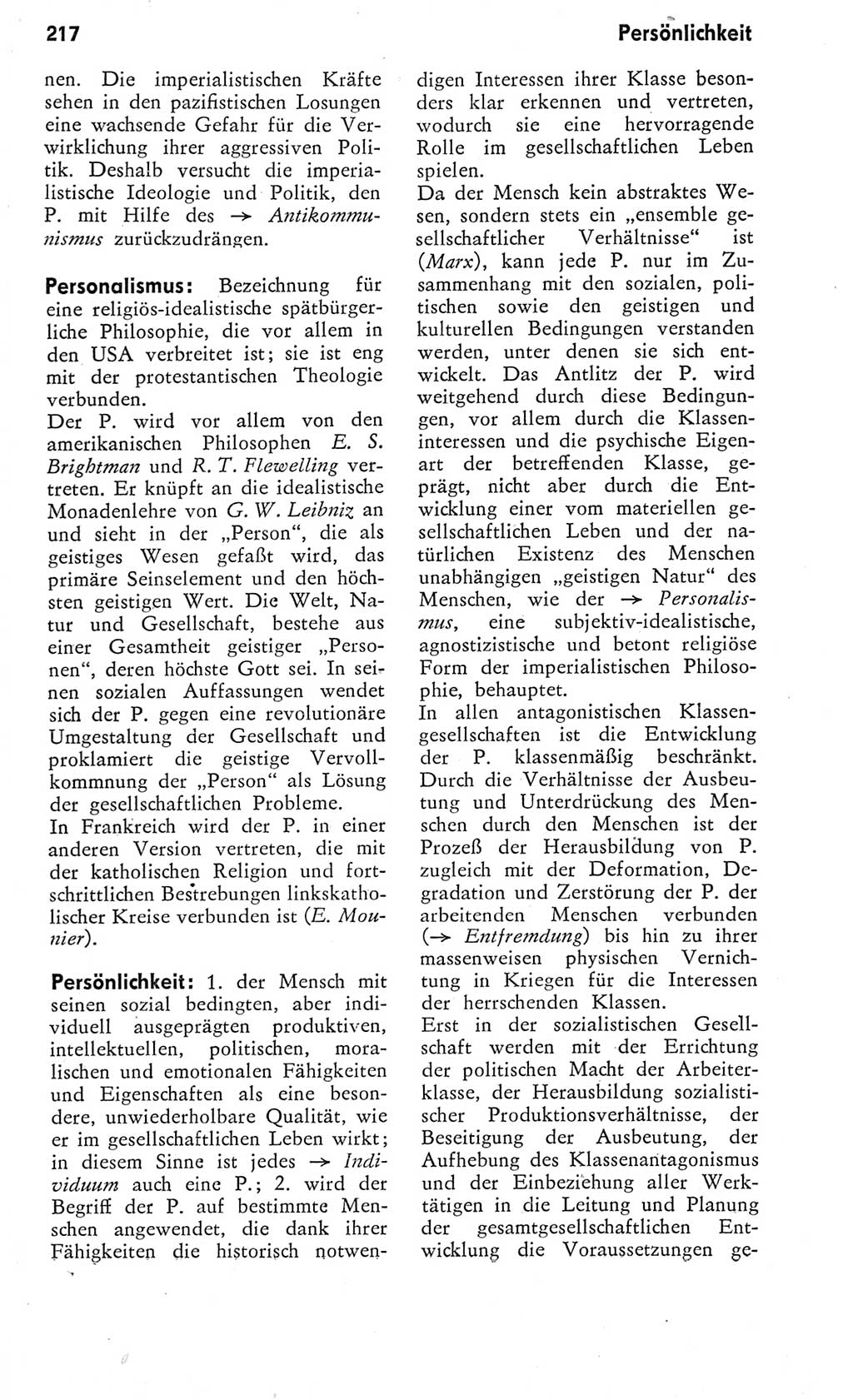 Kleines Wörterbuch der marxistisch-leninistischen Philosophie [Deutsche Demokratische Republik (DDR)] 1975, Seite 217 (Kl. Wb. ML Phil. DDR 1975, S. 217)