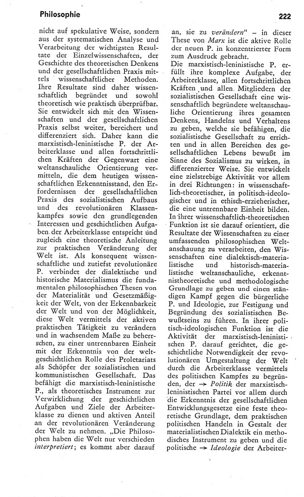 Kleines Wörterbuch der marxistisch-leninistischen Philosophie [Deutsche Demokratische Republik (DDR)] 1975, Seite 222 (Kl. Wb. ML Phil. DDR 1975, S. 222)