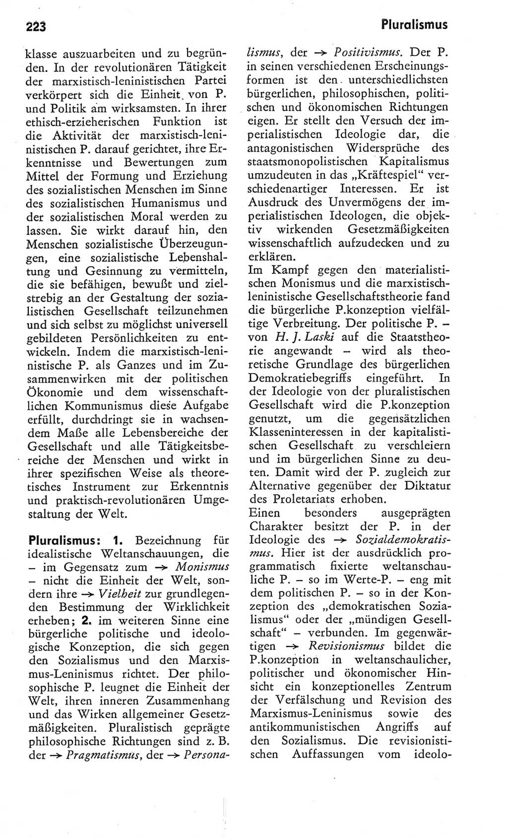 Kleines Wörterbuch der marxistisch-leninistischen Philosophie [Deutsche Demokratische Republik (DDR)] 1975, Seite 223 (Kl. Wb. ML Phil. DDR 1975, S. 223)