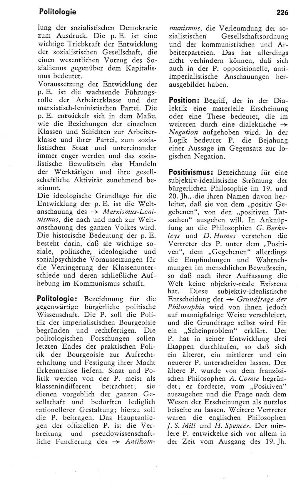 Kleines Wörterbuch der marxistisch-leninistischen Philosophie [Deutsche Demokratische Republik (DDR)] 1975, Seite 226 (Kl. Wb. ML Phil. DDR 1975, S. 226)