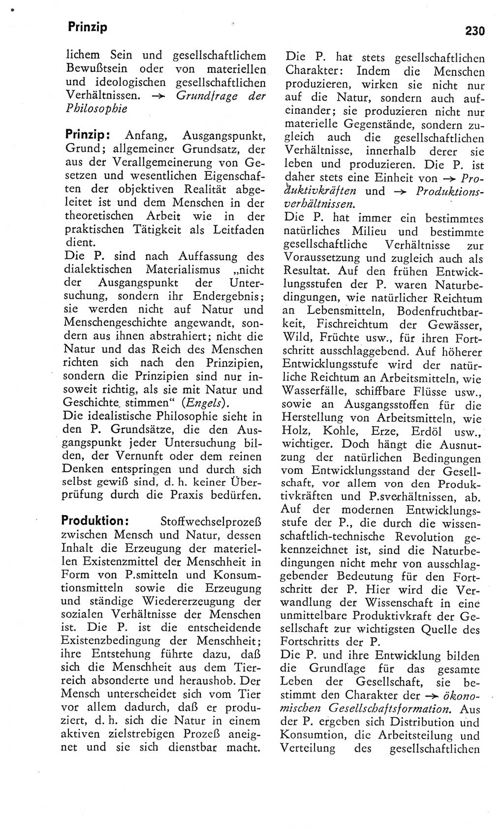 Kleines Wörterbuch der marxistisch-leninistischen Philosophie [Deutsche Demokratische Republik (DDR)] 1975, Seite 230 (Kl. Wb. ML Phil. DDR 1975, S. 230)