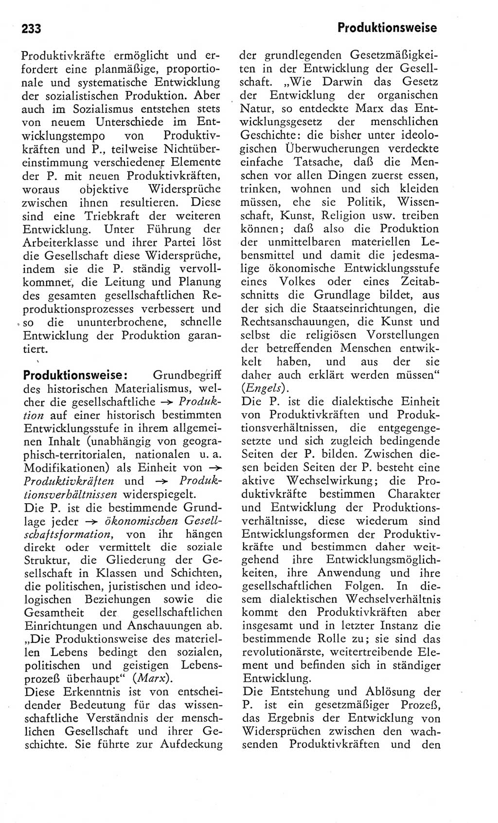 Kleines Wörterbuch der marxistisch-leninistischen Philosophie [Deutsche Demokratische Republik (DDR)] 1975, Seite 233 (Kl. Wb. ML Phil. DDR 1975, S. 233)