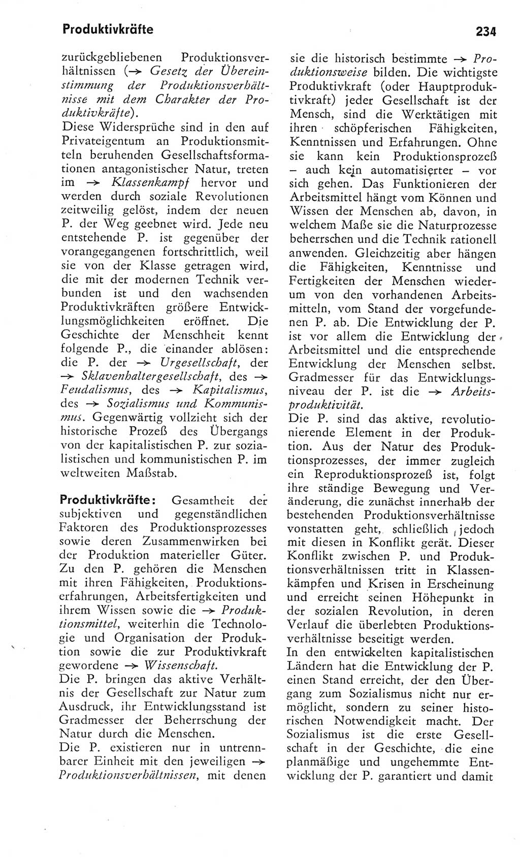 Kleines Wörterbuch der marxistisch-leninistischen Philosophie [Deutsche Demokratische Republik (DDR)] 1975, Seite 234 (Kl. Wb. ML Phil. DDR 1975, S. 234)