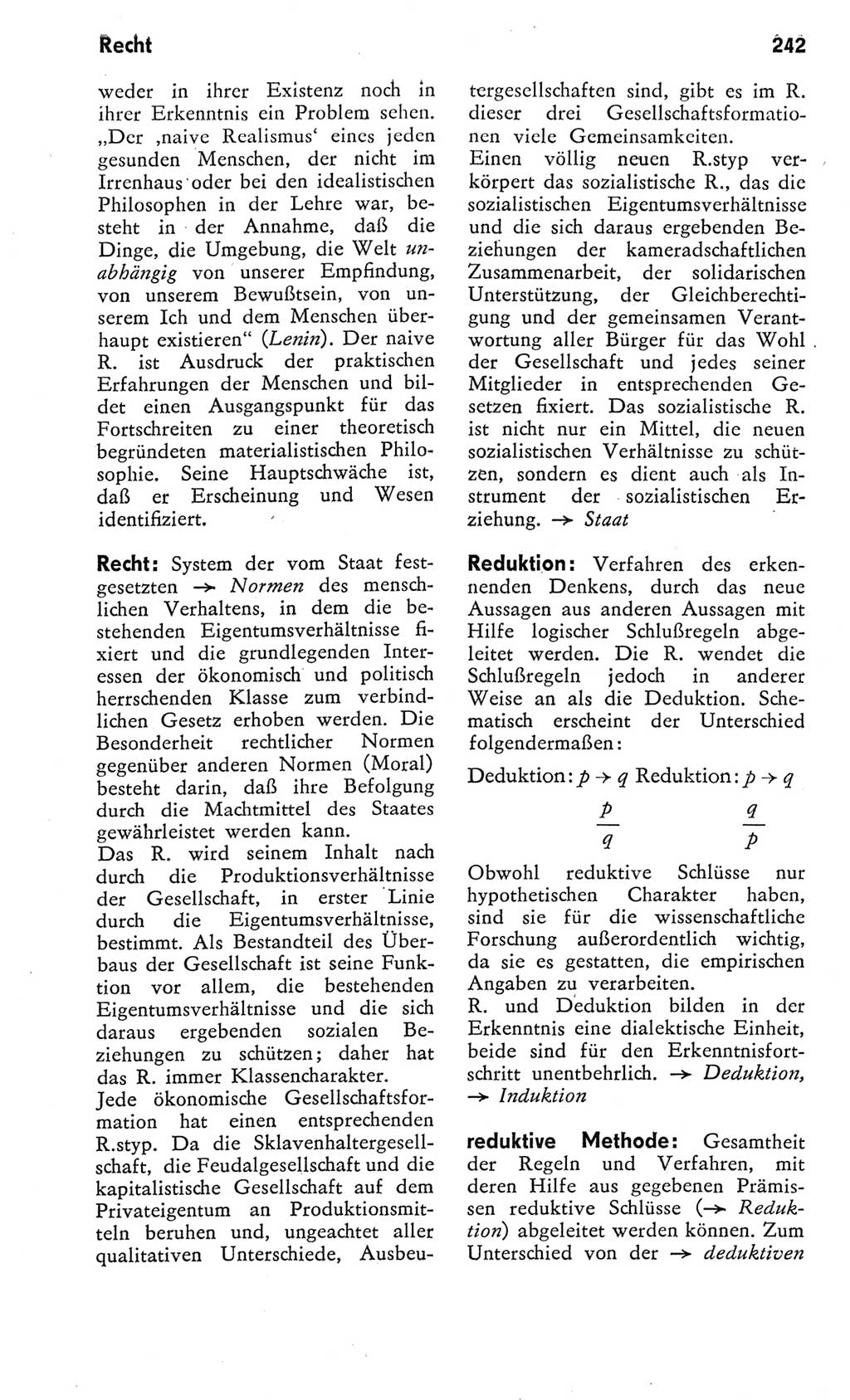 Kleines Wörterbuch der marxistisch-leninistischen Philosophie [Deutsche Demokratische Republik (DDR)] 1975, Seite 242 (Kl. Wb. ML Phil. DDR 1975, S. 242)
