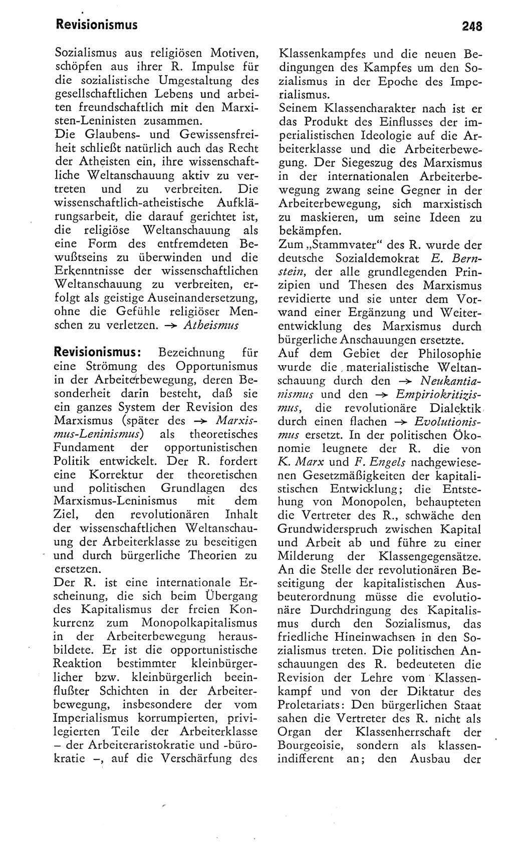 Kleines Wörterbuch der marxistisch-leninistischen Philosophie [Deutsche Demokratische Republik (DDR)] 1975, Seite 248 (Kl. Wb. ML Phil. DDR 1975, S. 248)