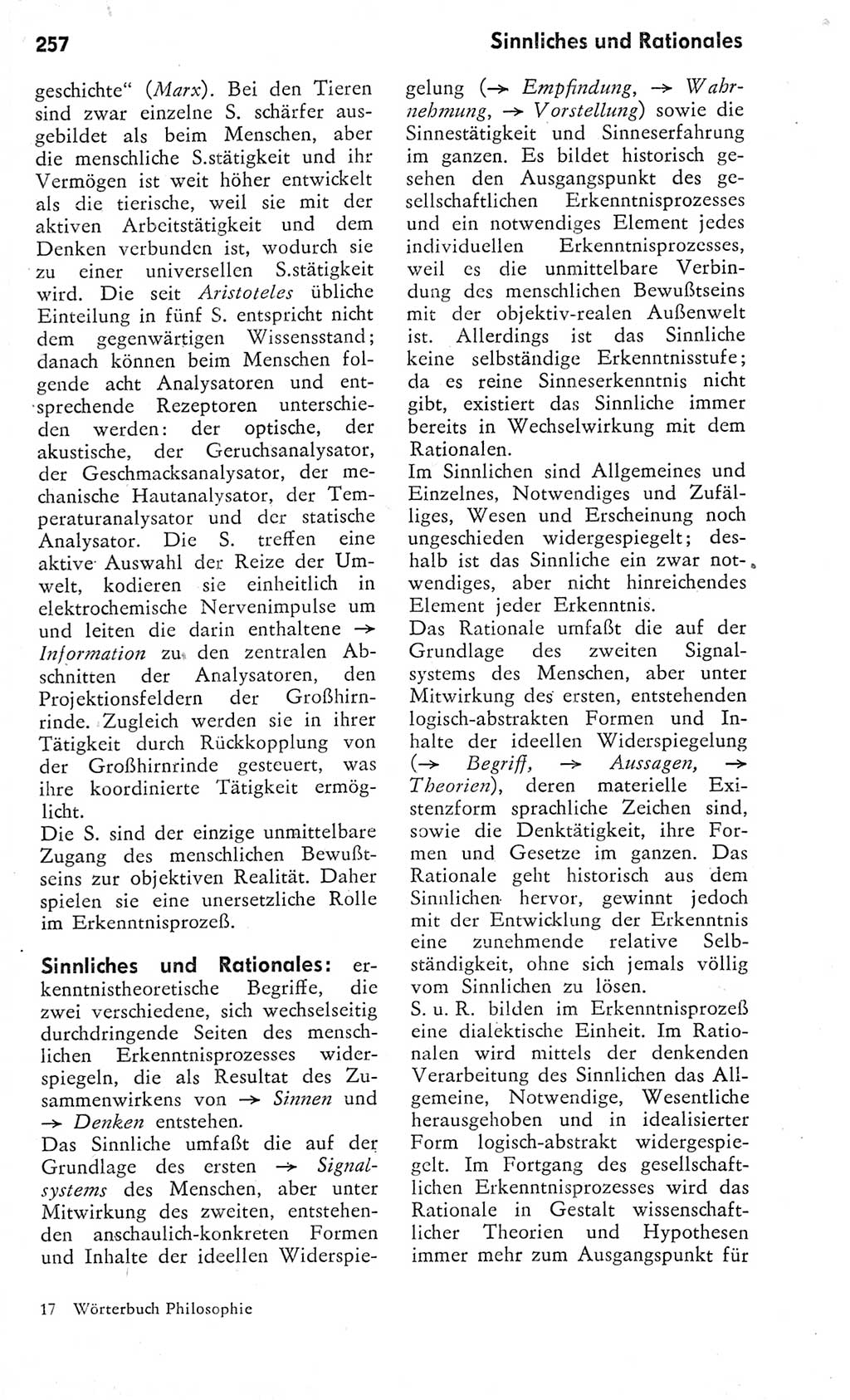 Kleines Wörterbuch der marxistisch-leninistischen Philosophie [Deutsche Demokratische Republik (DDR)] 1975, Seite 257 (Kl. Wb. ML Phil. DDR 1975, S. 257)