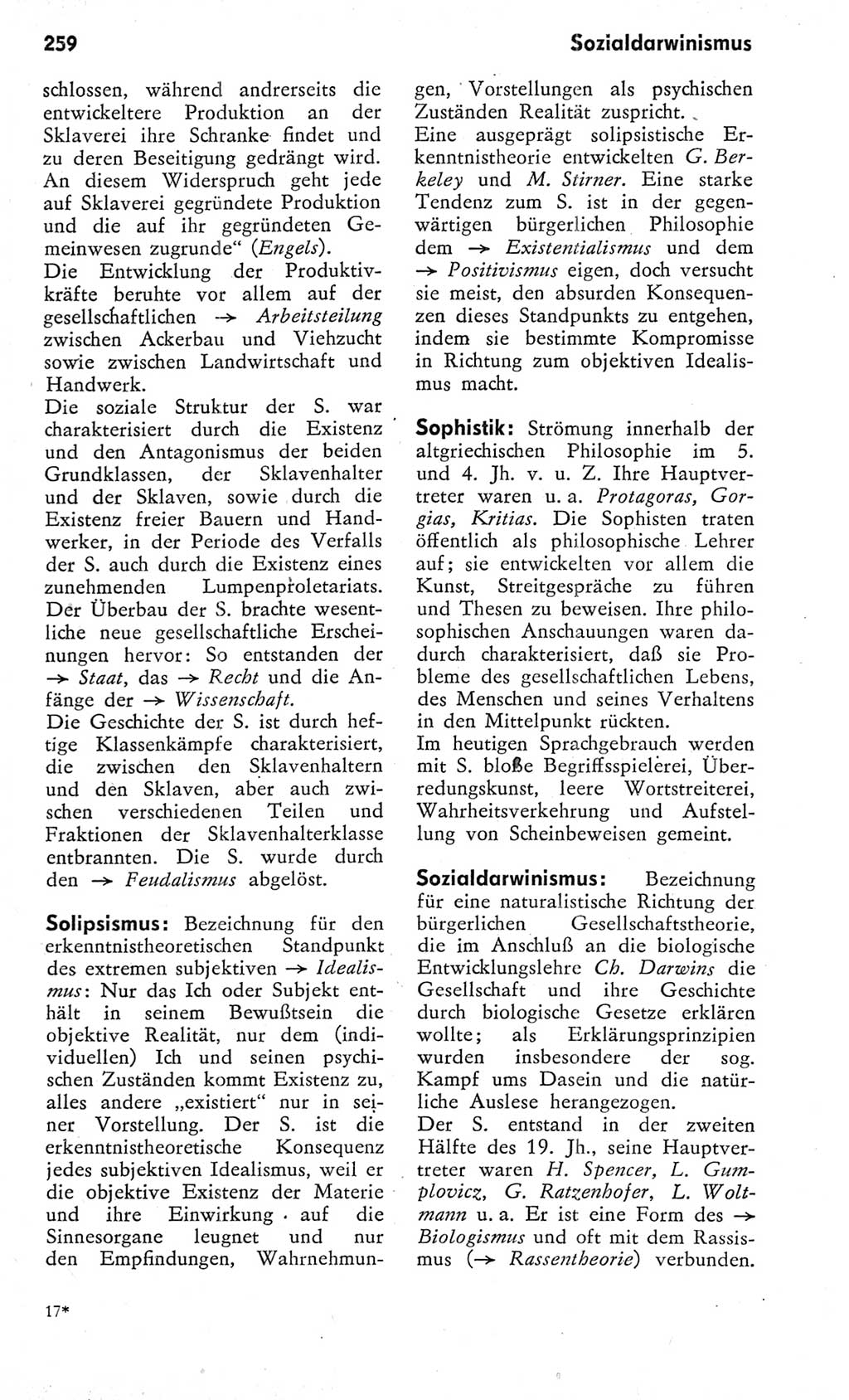 Kleines Wörterbuch der marxistisch-leninistischen Philosophie [Deutsche Demokratische Republik (DDR)] 1975, Seite 259 (Kl. Wb. ML Phil. DDR 1975, S. 259)