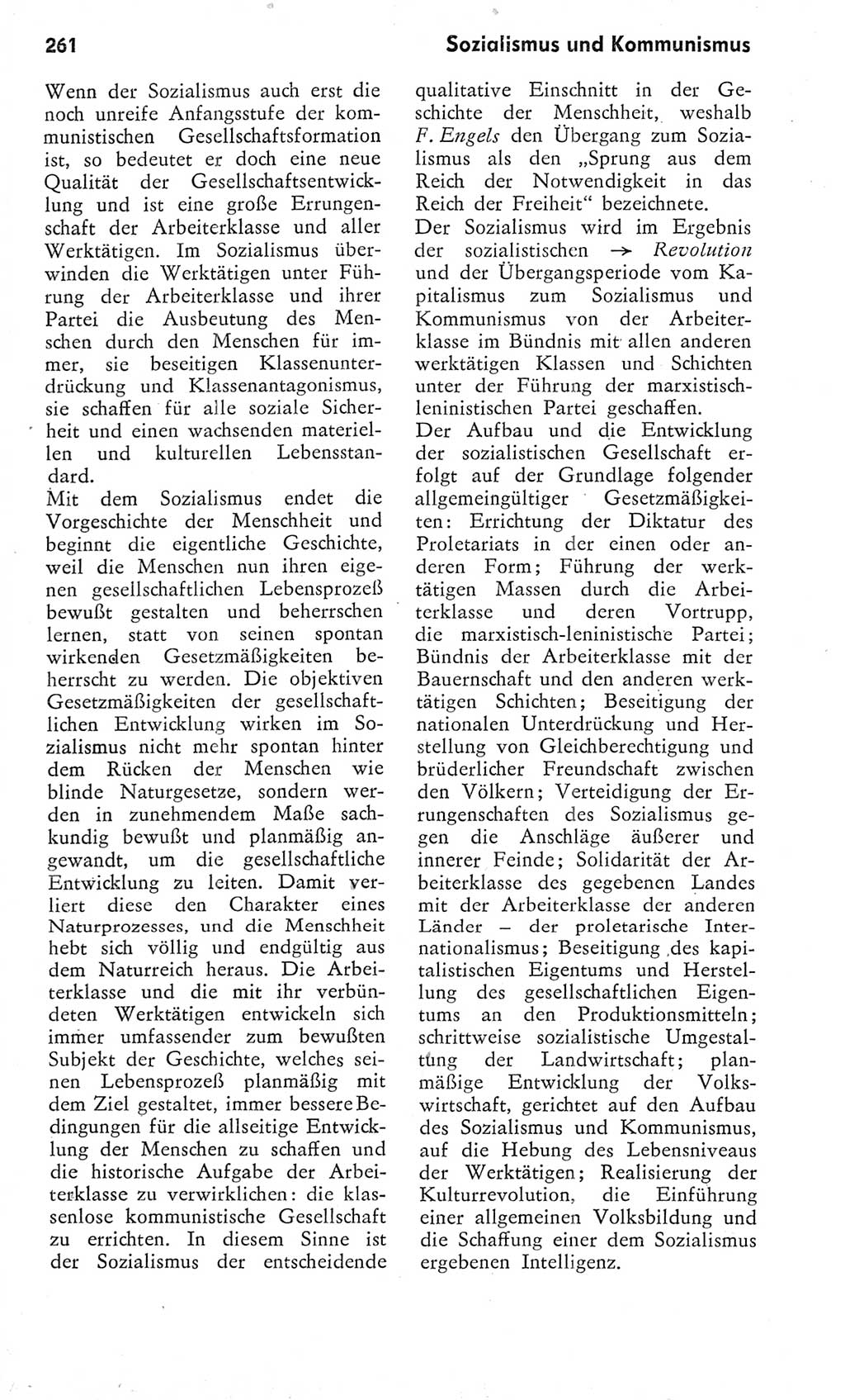 Kleines Wörterbuch der marxistisch-leninistischen Philosophie [Deutsche Demokratische Republik (DDR)] 1975, Seite 261 (Kl. Wb. ML Phil. DDR 1975, S. 261)