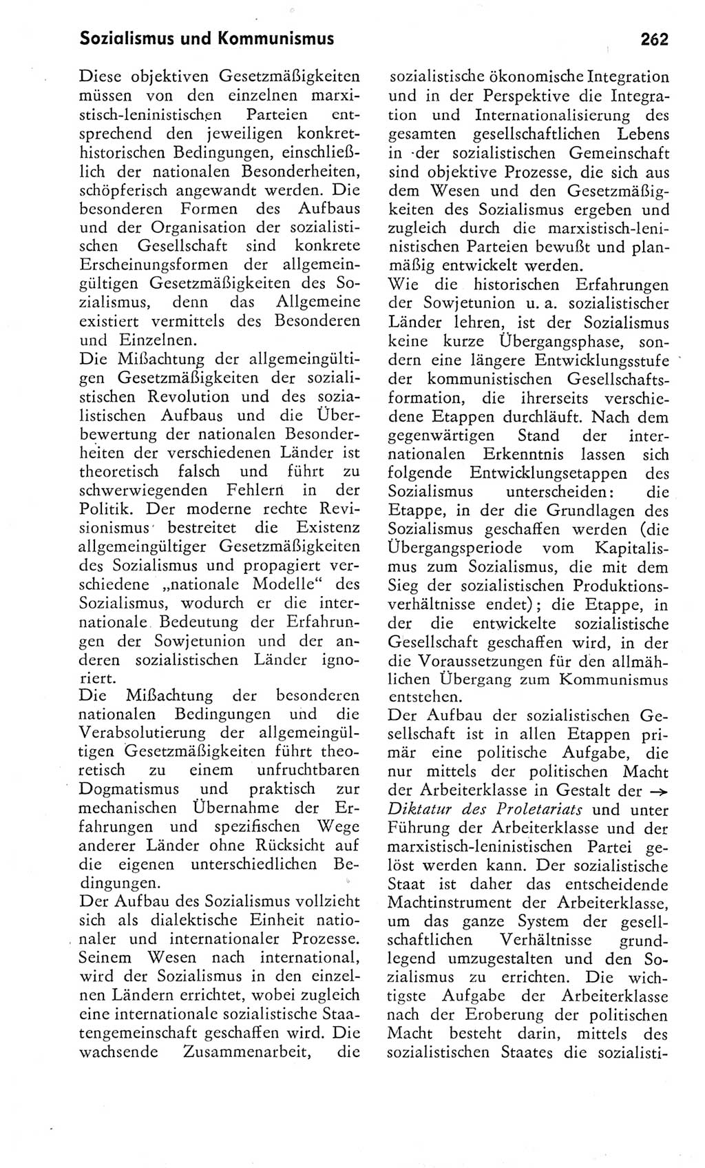 Kleines Wörterbuch der marxistisch-leninistischen Philosophie [Deutsche Demokratische Republik (DDR)] 1975, Seite 262 (Kl. Wb. ML Phil. DDR 1975, S. 262)