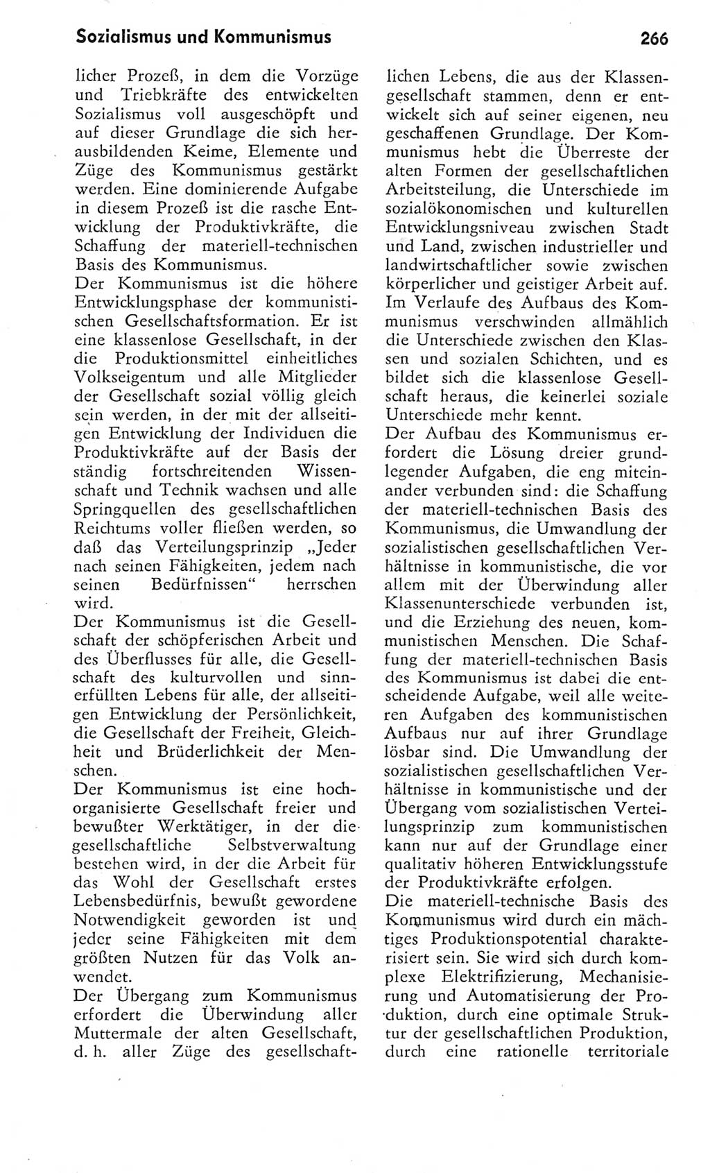 Kleines Wörterbuch der marxistisch-leninistischen Philosophie [Deutsche Demokratische Republik (DDR)] 1975, Seite 266 (Kl. Wb. ML Phil. DDR 1975, S. 266)