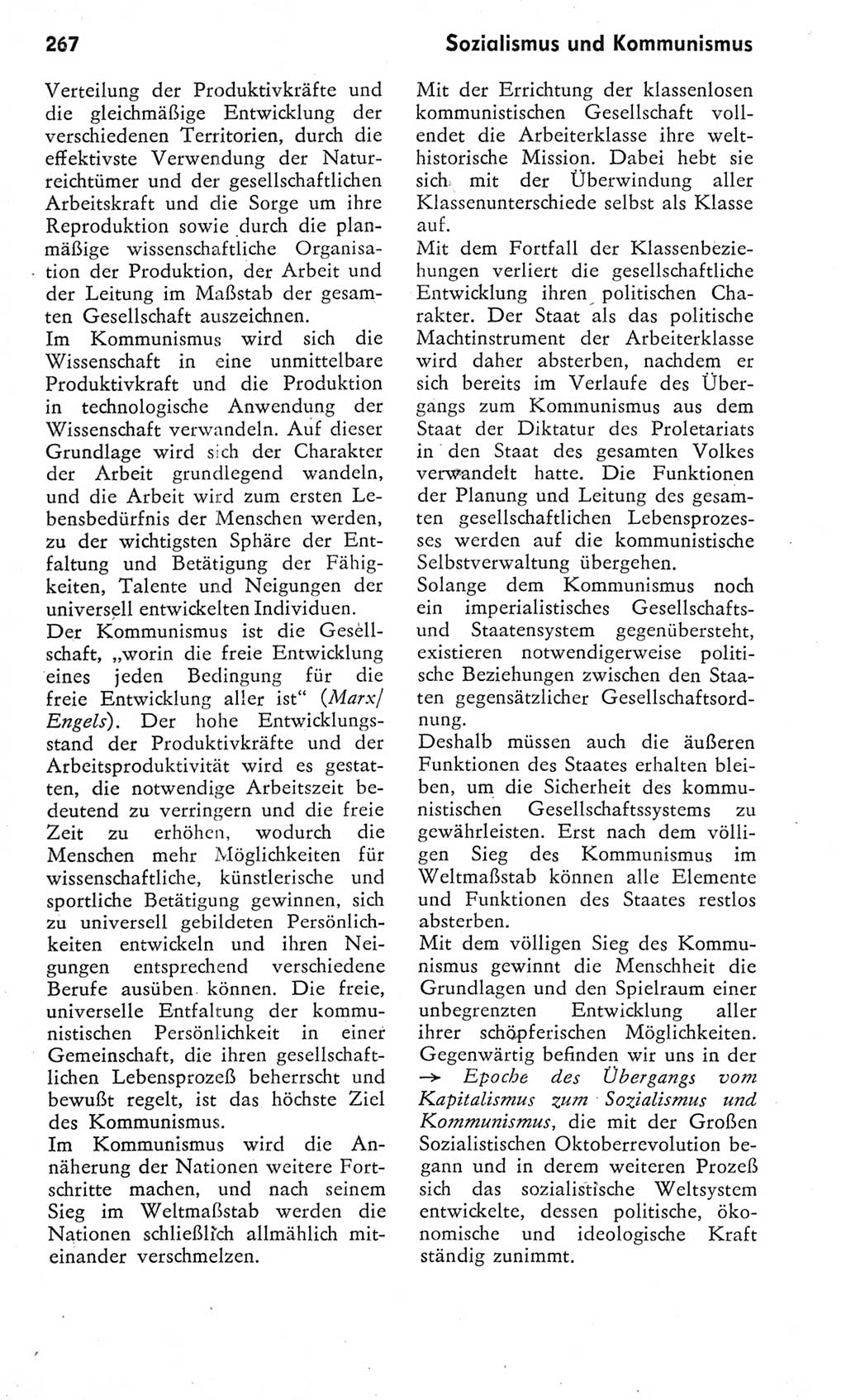 Kleines Wörterbuch der marxistisch-leninistischen Philosophie [Deutsche Demokratische Republik (DDR)] 1975, Seite 267 (Kl. Wb. ML Phil. DDR 1975, S. 267)
