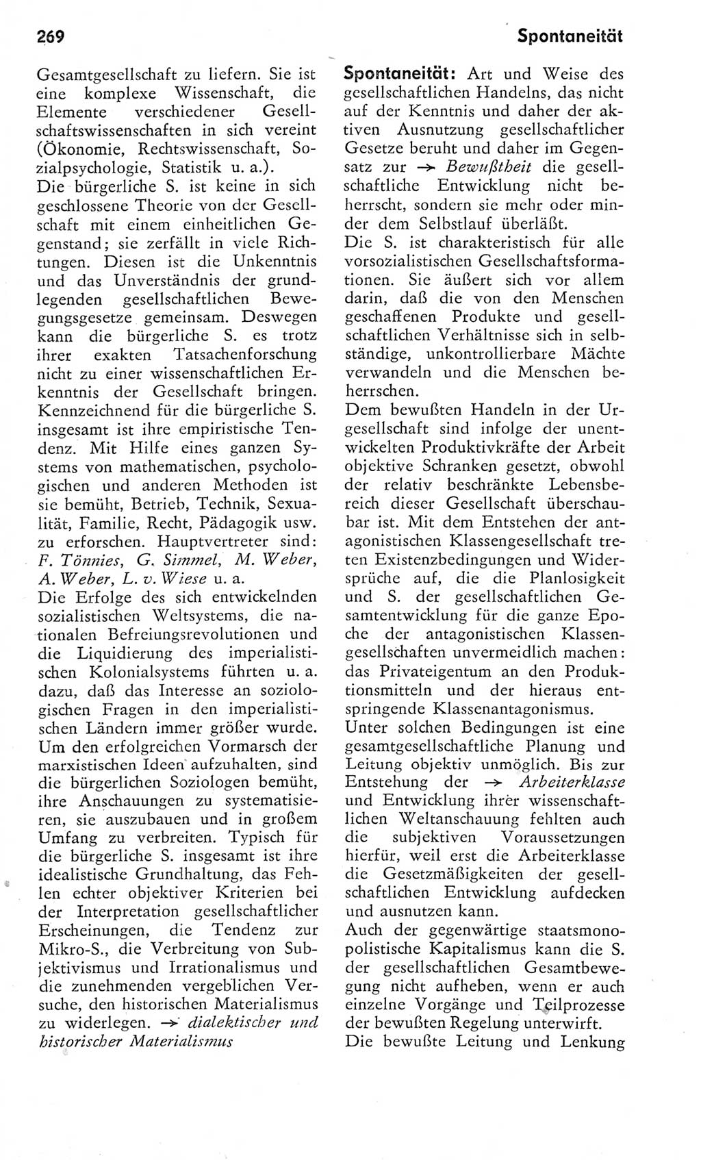 Kleines Wörterbuch der marxistisch-leninistischen Philosophie [Deutsche Demokratische Republik (DDR)] 1975, Seite 269 (Kl. Wb. ML Phil. DDR 1975, S. 269)