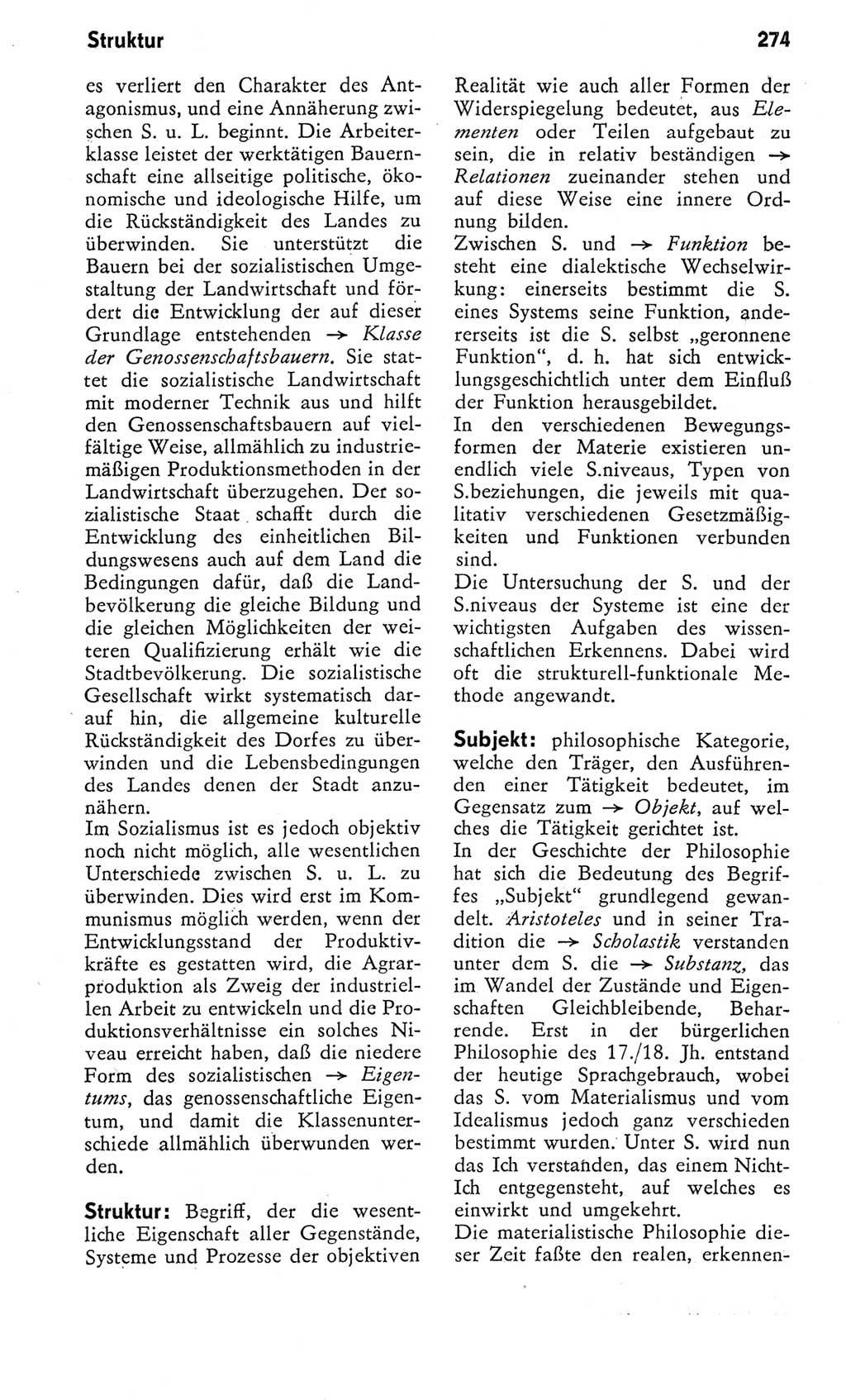 Kleines Wörterbuch der marxistisch-leninistischen Philosophie [Deutsche Demokratische Republik (DDR)] 1975, Seite 274 (Kl. Wb. ML Phil. DDR 1975, S. 274)