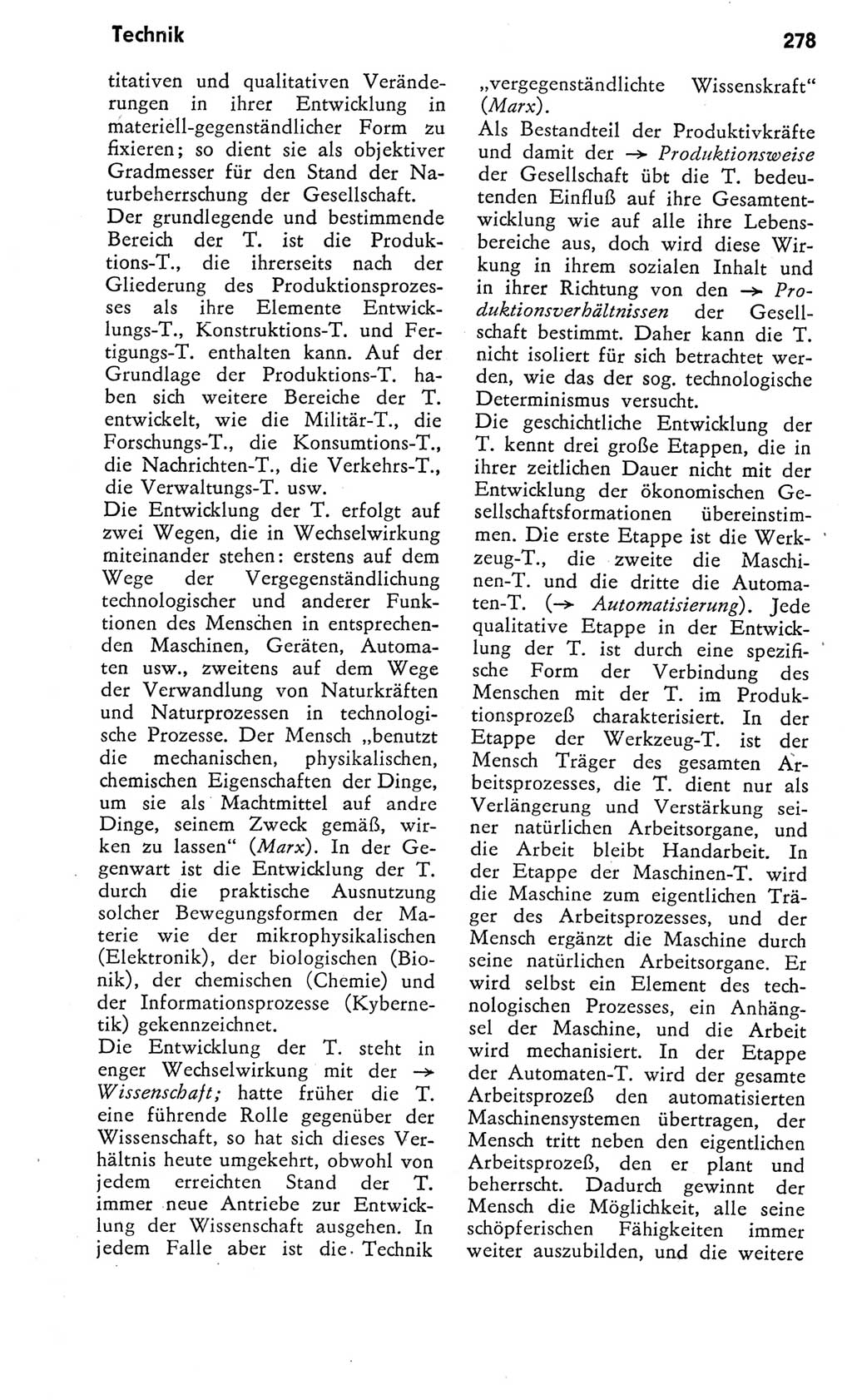 Kleines Wörterbuch der marxistisch-leninistischen Philosophie [Deutsche Demokratische Republik (DDR)] 1975, Seite 278 (Kl. Wb. ML Phil. DDR 1975, S. 278)