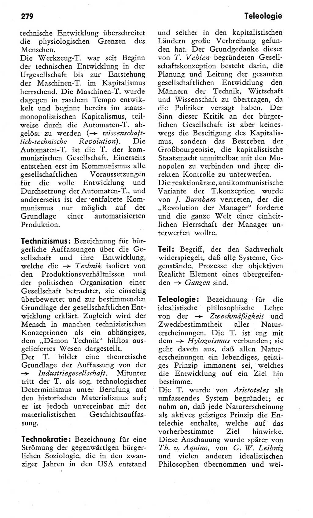 Kleines Wörterbuch der marxistisch-leninistischen Philosophie [Deutsche Demokratische Republik (DDR)] 1975, Seite 279 (Kl. Wb. ML Phil. DDR 1975, S. 279)