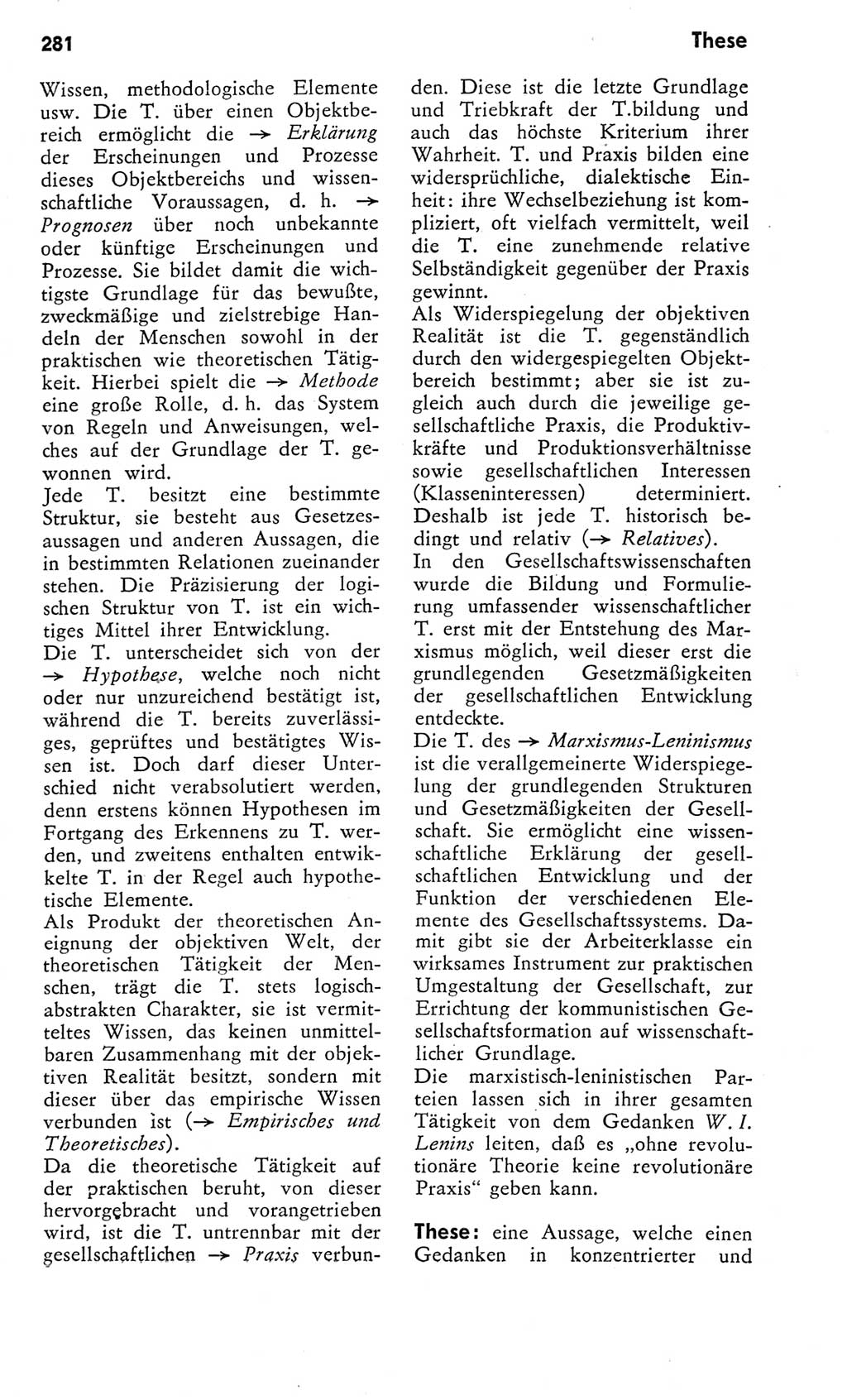 Kleines Wörterbuch der marxistisch-leninistischen Philosophie [Deutsche Demokratische Republik (DDR)] 1975, Seite 281 (Kl. Wb. ML Phil. DDR 1975, S. 281)