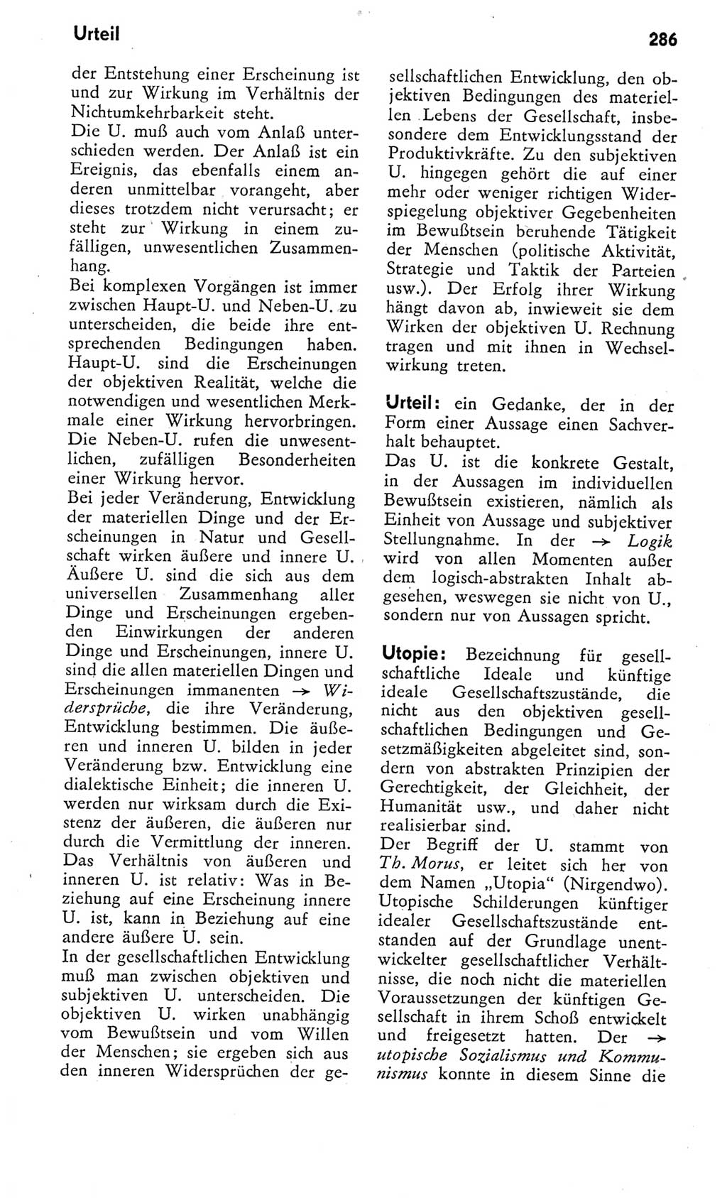 Kleines Wörterbuch der marxistisch-leninistischen Philosophie [Deutsche Demokratische Republik (DDR)] 1975, Seite 286 (Kl. Wb. ML Phil. DDR 1975, S. 286)