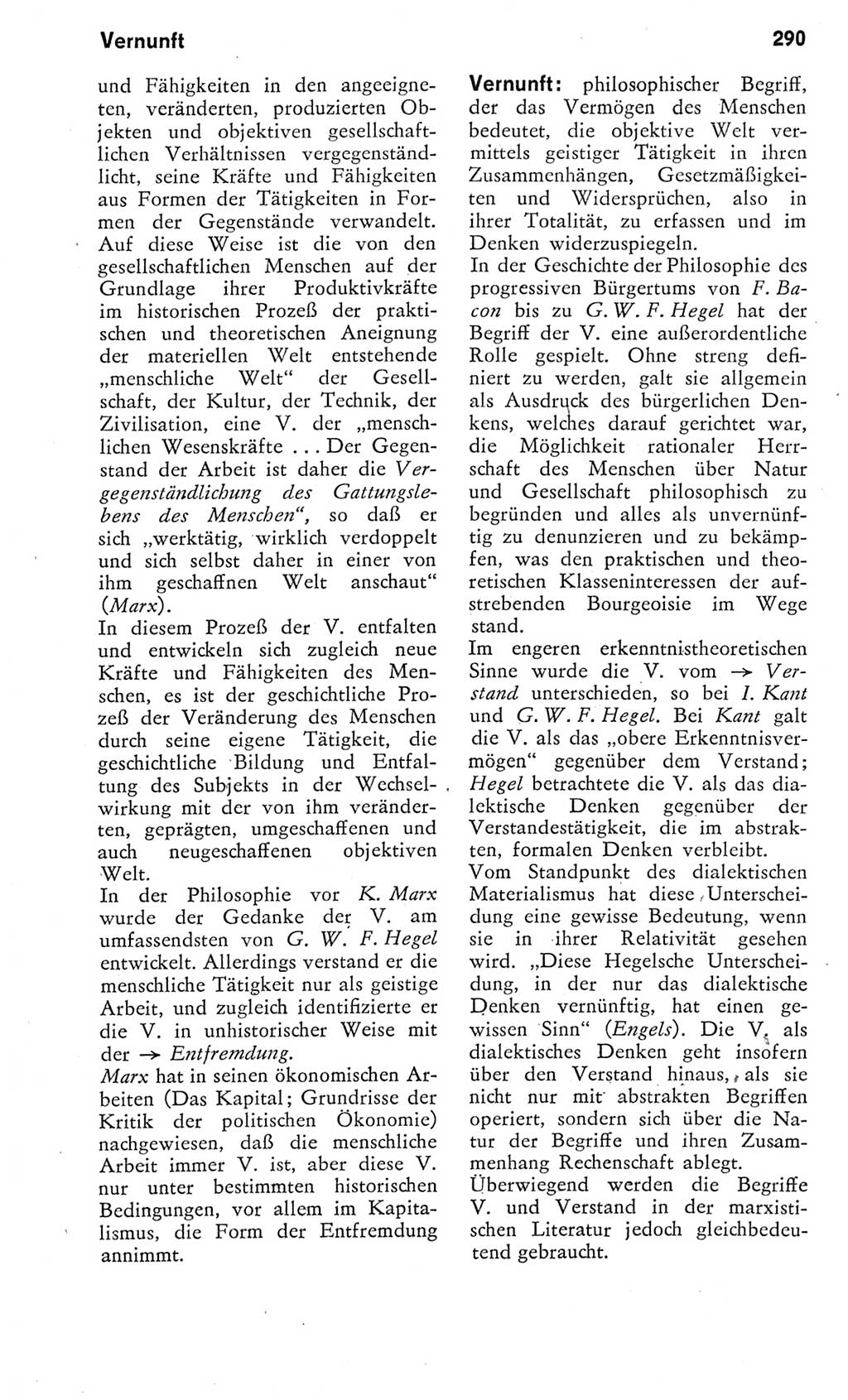 Kleines Wörterbuch der marxistisch-leninistischen Philosophie [Deutsche Demokratische Republik (DDR)] 1975, Seite 290 (Kl. Wb. ML Phil. DDR 1975, S. 290)