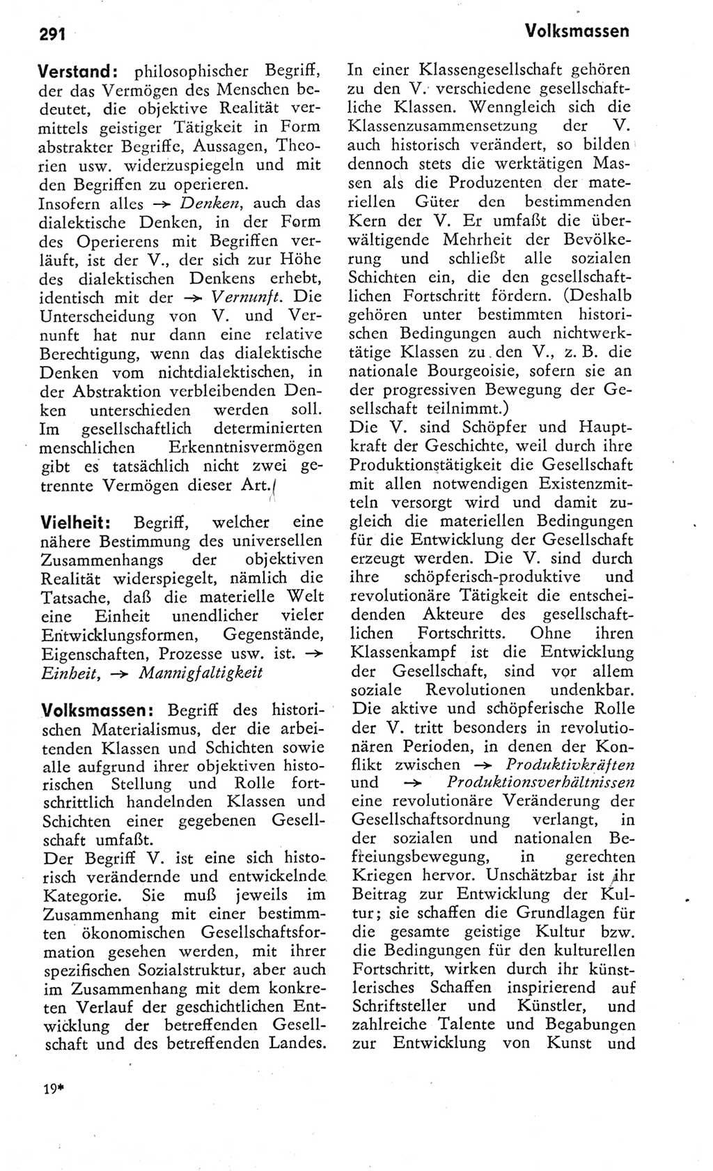 Kleines Wörterbuch der marxistisch-leninistischen Philosophie [Deutsche Demokratische Republik (DDR)] 1975, Seite 291 (Kl. Wb. ML Phil. DDR 1975, S. 291)