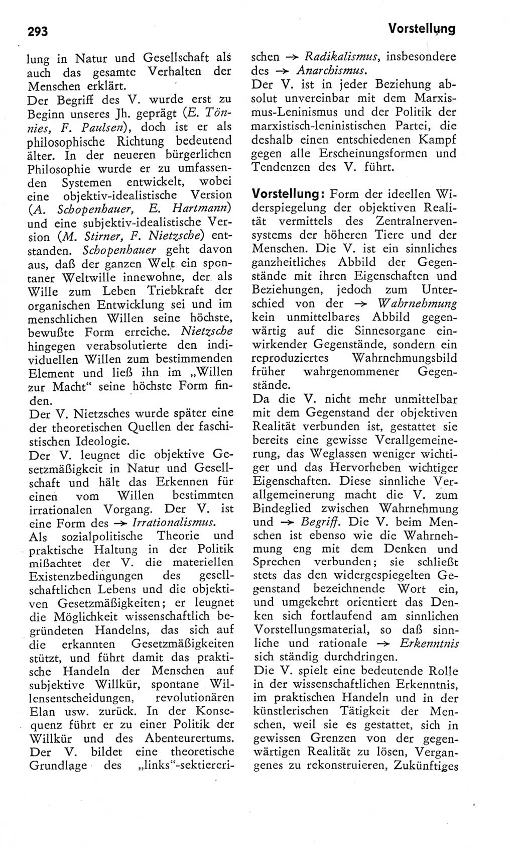 Kleines Wörterbuch der marxistisch-leninistischen Philosophie [Deutsche Demokratische Republik (DDR)] 1975, Seite 293 (Kl. Wb. ML Phil. DDR 1975, S. 293)