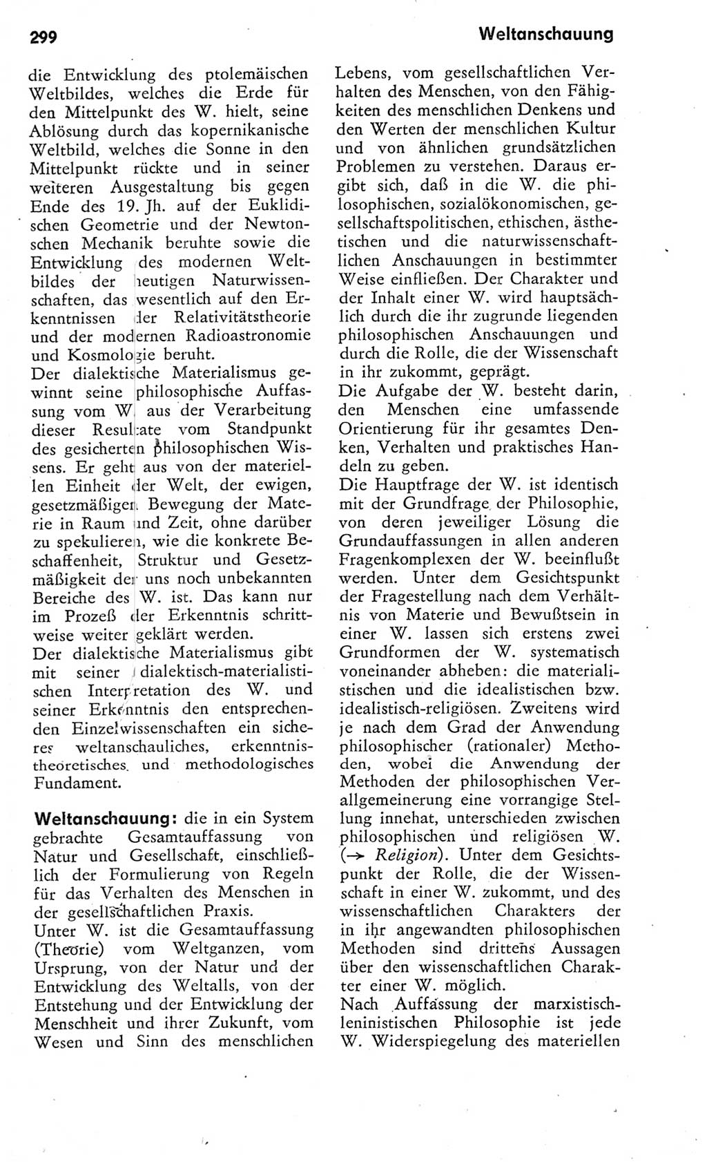 Kleines Wörterbuch der marxistisch-leninistischen Philosophie [Deutsche Demokratische Republik (DDR)] 1975, Seite 299 (Kl. Wb. ML Phil. DDR 1975, S. 299)