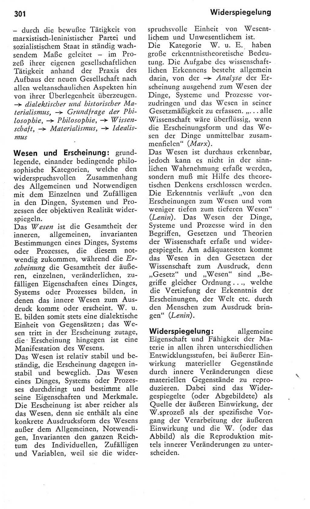 Kleines Wörterbuch der marxistisch-leninistischen Philosophie [Deutsche Demokratische Republik (DDR)] 1975, Seite 301 (Kl. Wb. ML Phil. DDR 1975, S. 301)