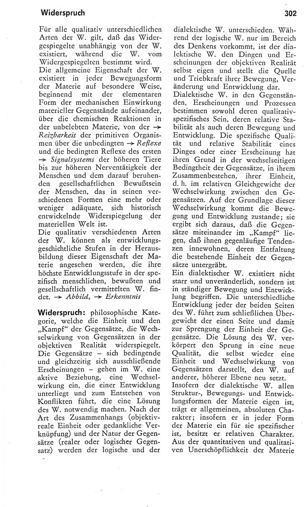 Kleines Wörterbuch der marxistisch-leninistischen Philosophie [Deutsche Demokratische Republik (DDR)] 1975, Seite 302 (Kl. Wb. ML Phil. DDR 1975, S. 302)