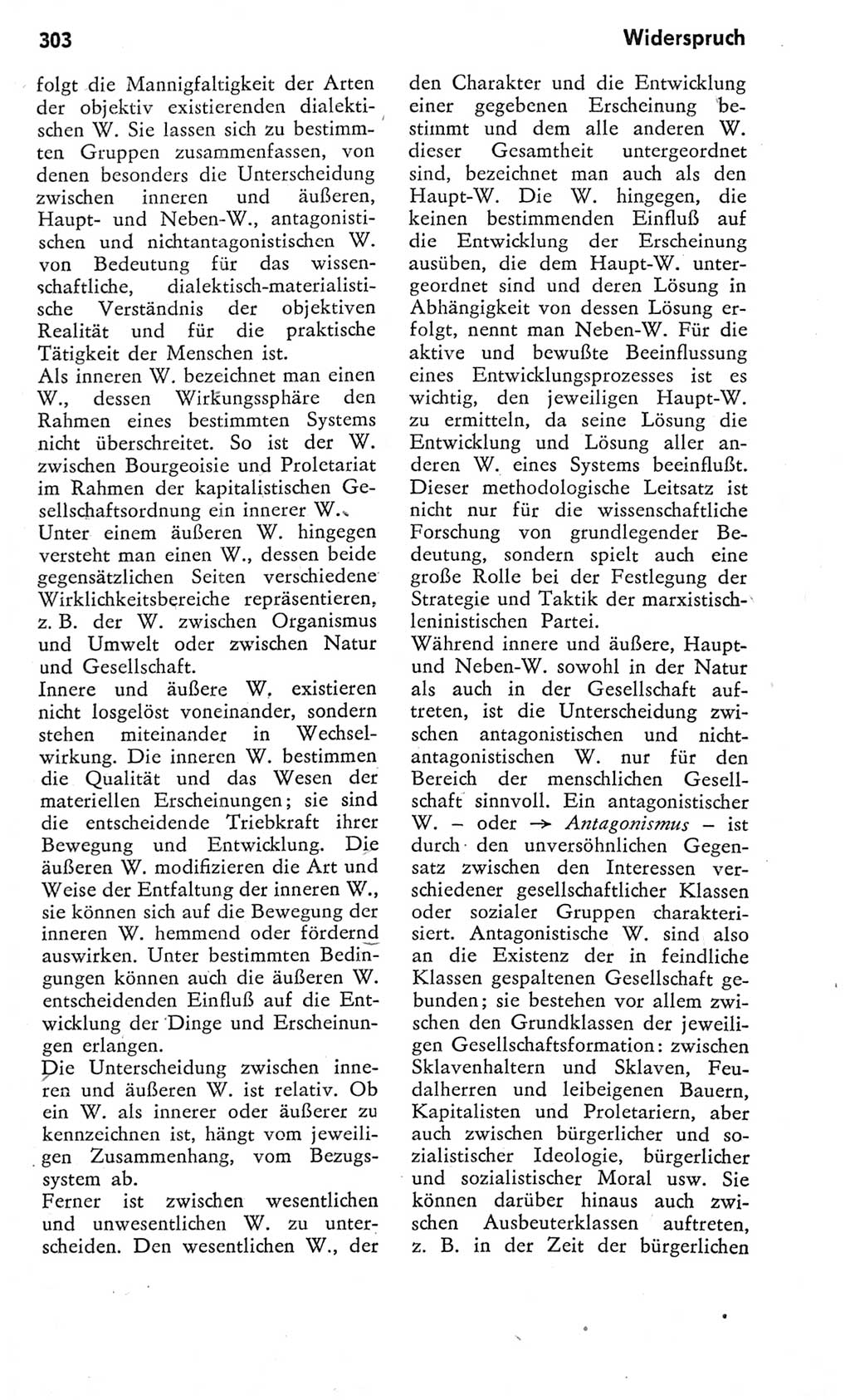 Kleines Wörterbuch der marxistisch-leninistischen Philosophie [Deutsche Demokratische Republik (DDR)] 1975, Seite 303 (Kl. Wb. ML Phil. DDR 1975, S. 303)