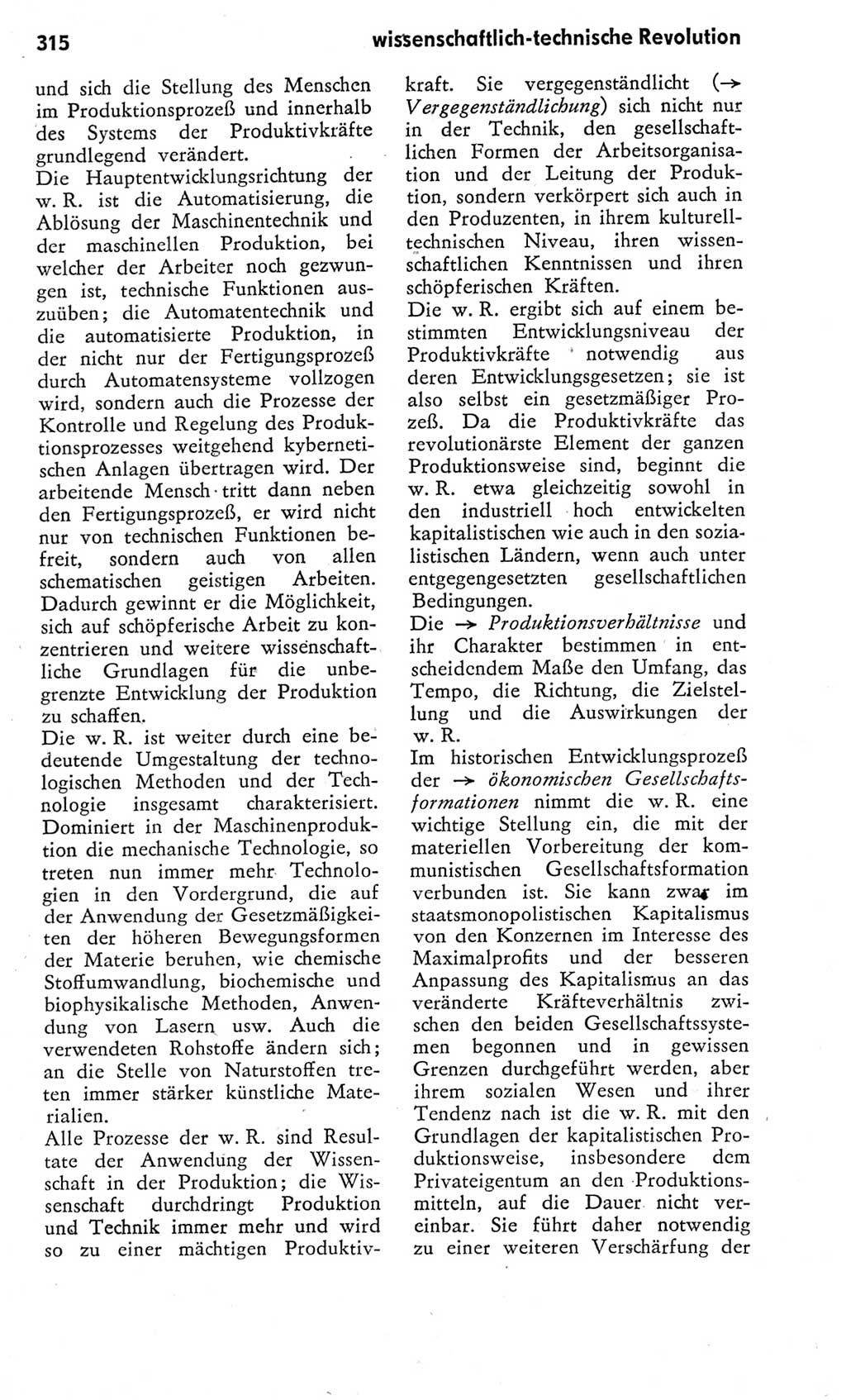 Kleines Wörterbuch der marxistisch-leninistischen Philosophie [Deutsche Demokratische Republik (DDR)] 1975, Seite 315 (Kl. Wb. ML Phil. DDR 1975, S. 315)