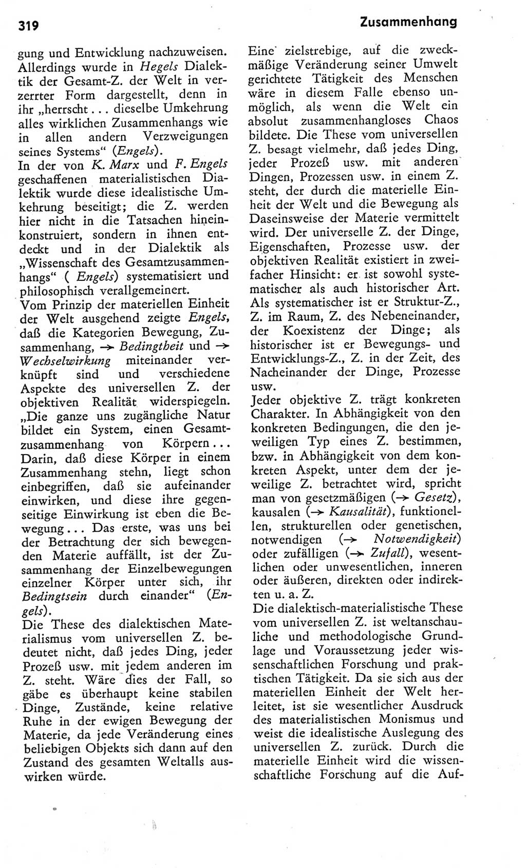 Kleines Wörterbuch der marxistisch-leninistischen Philosophie [Deutsche Demokratische Republik (DDR)] 1975, Seite 319 (Kl. Wb. ML Phil. DDR 1975, S. 319)