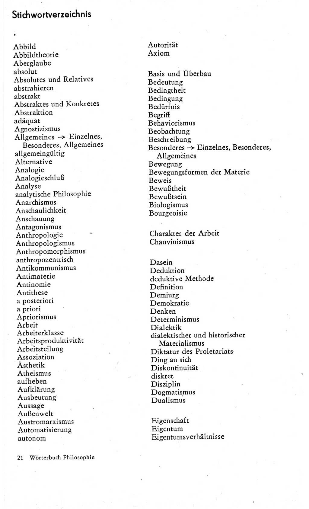 Kleines Wörterbuch der marxistisch-leninistischen Philosophie [Deutsche Demokratische Republik (DDR)] 1975, Seite 321 (Kl. Wb. ML Phil. DDR 1975, S. 321)