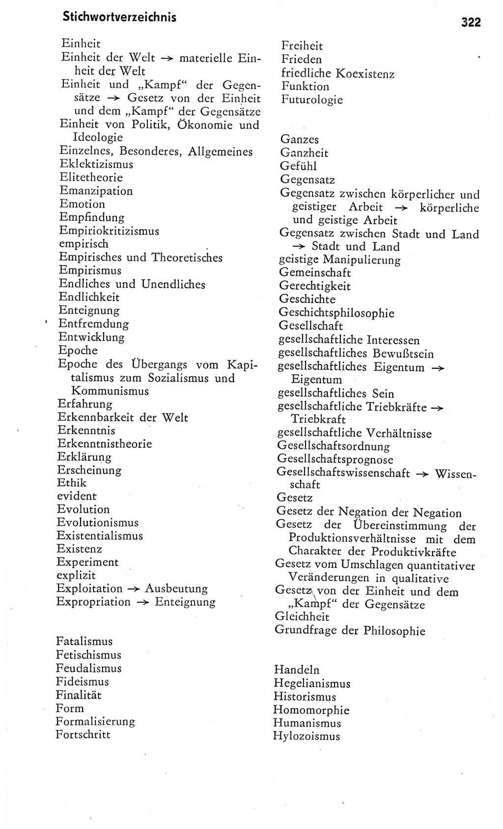Kleines Wörterbuch der marxistisch-leninistischen Philosophie [Deutsche Demokratische Republik (DDR)] 1975, Seite 322 (Kl. Wb. ML Phil. DDR 1975, S. 322)