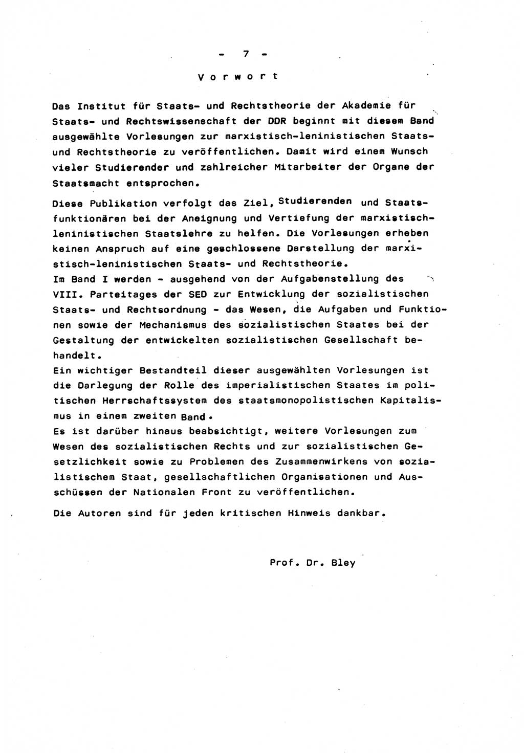 Marxistisch-leninistische Staats- und Rechtstheorie [Deutsche Demokratische Republik (DDR)] 1975, Seite 7 (ML St.-R.-Th. DDR 1975, S. 7)