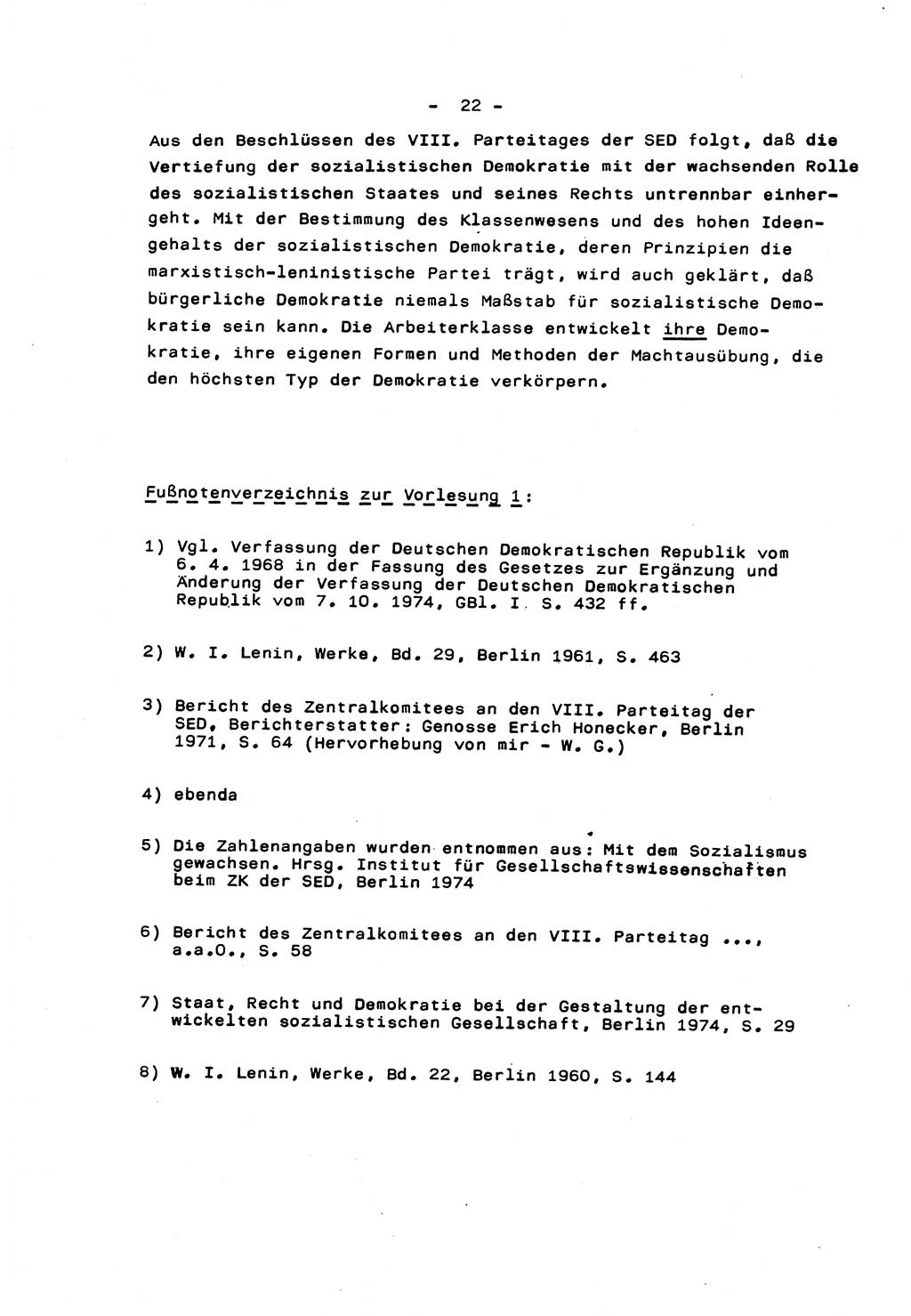 Marxistisch-leninistische Staats- und Rechtstheorie [Deutsche Demokratische Republik (DDR)] 1975, Seite 22 (ML St.-R.-Th. DDR 1975, S. 22)