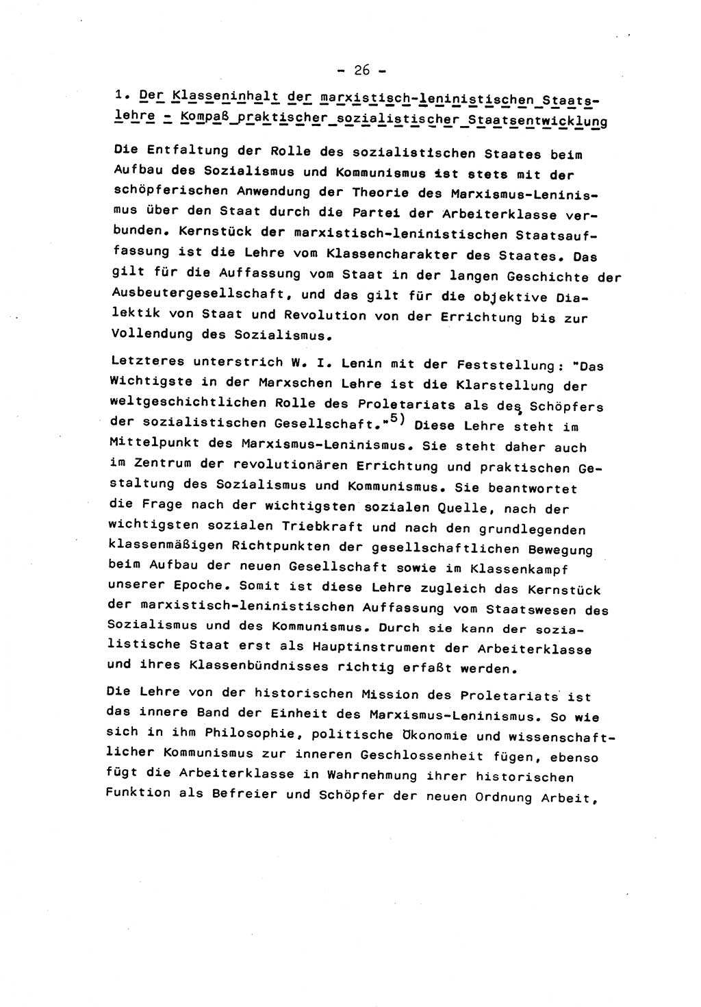 Marxistisch-leninistische Staats- und Rechtstheorie [Deutsche Demokratische Republik (DDR)] 1975, Seite 26 (ML St.-R.-Th. DDR 1975, S. 26)