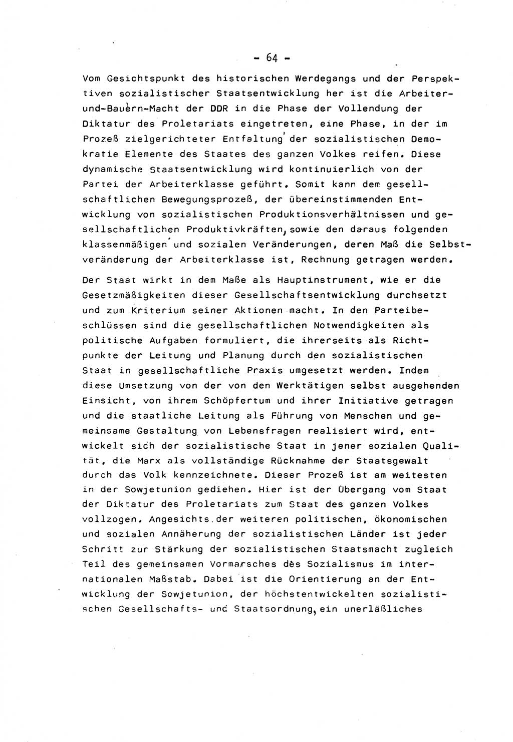 Marxistisch-leninistische Staats- und Rechtstheorie [Deutsche Demokratische Republik (DDR)] 1975, Seite 64 (ML St.-R.-Th. DDR 1975, S. 64)