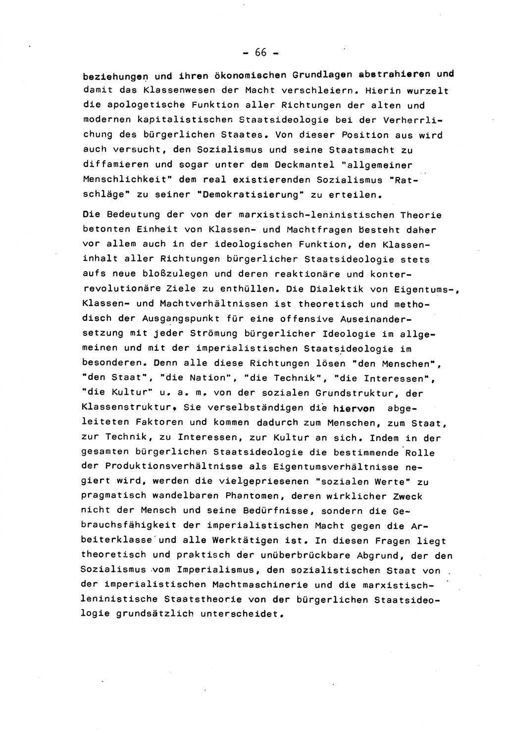 Marxistisch-leninistische Staats- und Rechtstheorie [Deutsche Demokratische Republik (DDR)] 1975, Seite 66 (ML St.-R.-Th. DDR 1975, S. 66)