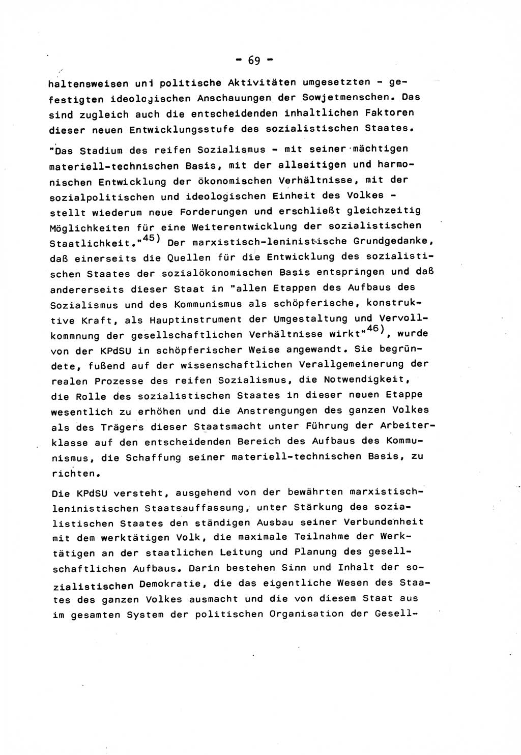 Marxistisch-leninistische Staats- und Rechtstheorie [Deutsche Demokratische Republik (DDR)] 1975, Seite 69 (ML St.-R.-Th. DDR 1975, S. 69)
